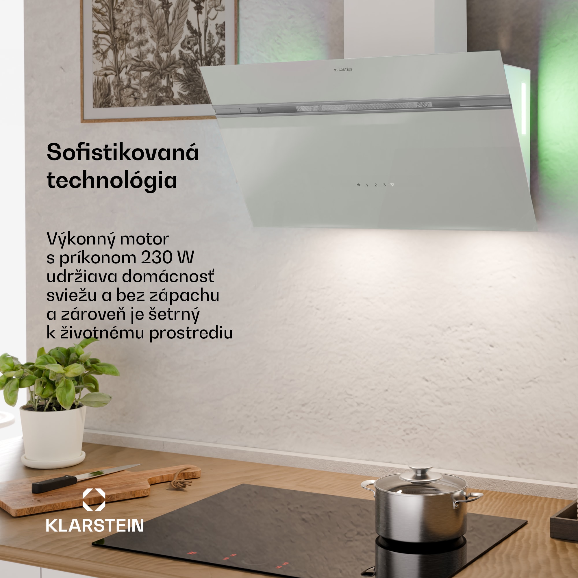 Klarstein Alina digestor | 70 cm | 600 m³/h | Tichý | EEK A – Obrázok 3