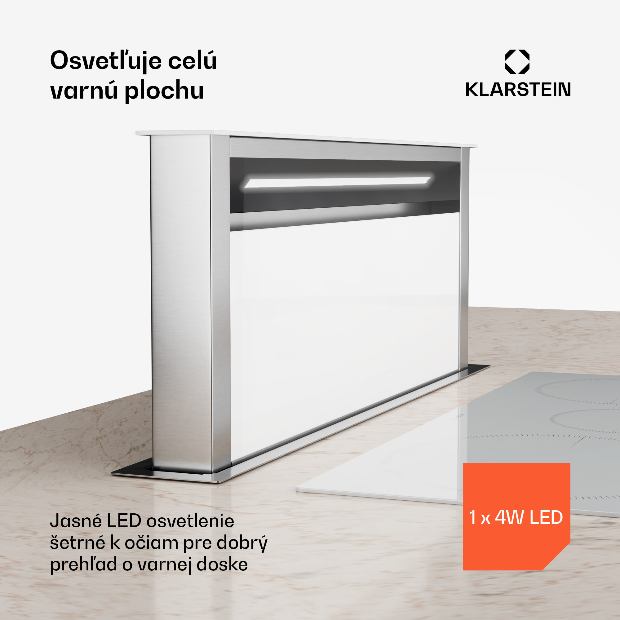 Klarstein Royal Flush Eco digestor, Výsuvný, 714 m³/h, Boost, Dotykové ovládanie, EEK A++ – Obrázok 3