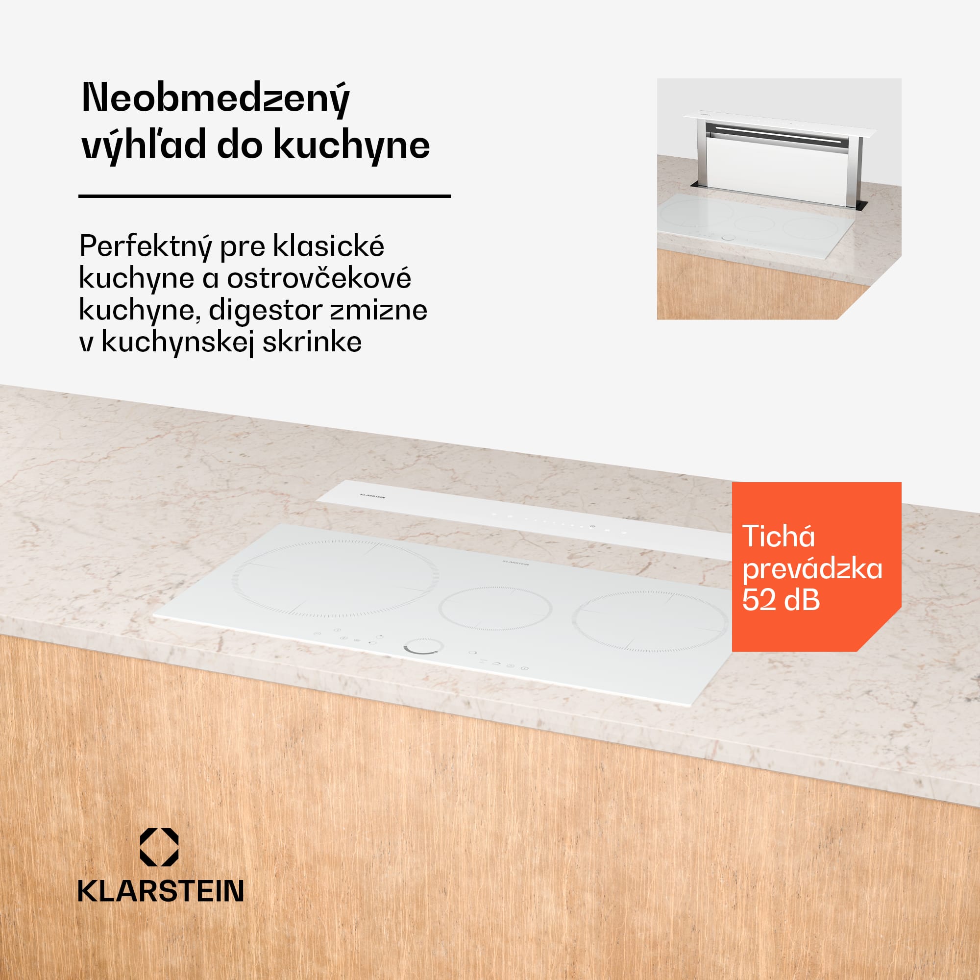 Klarstein Royal Flush Eco digestor, Výsuvný, 714 m³/h, Boost, Dotykové ovládanie, EEK A++ – Obrázok 2