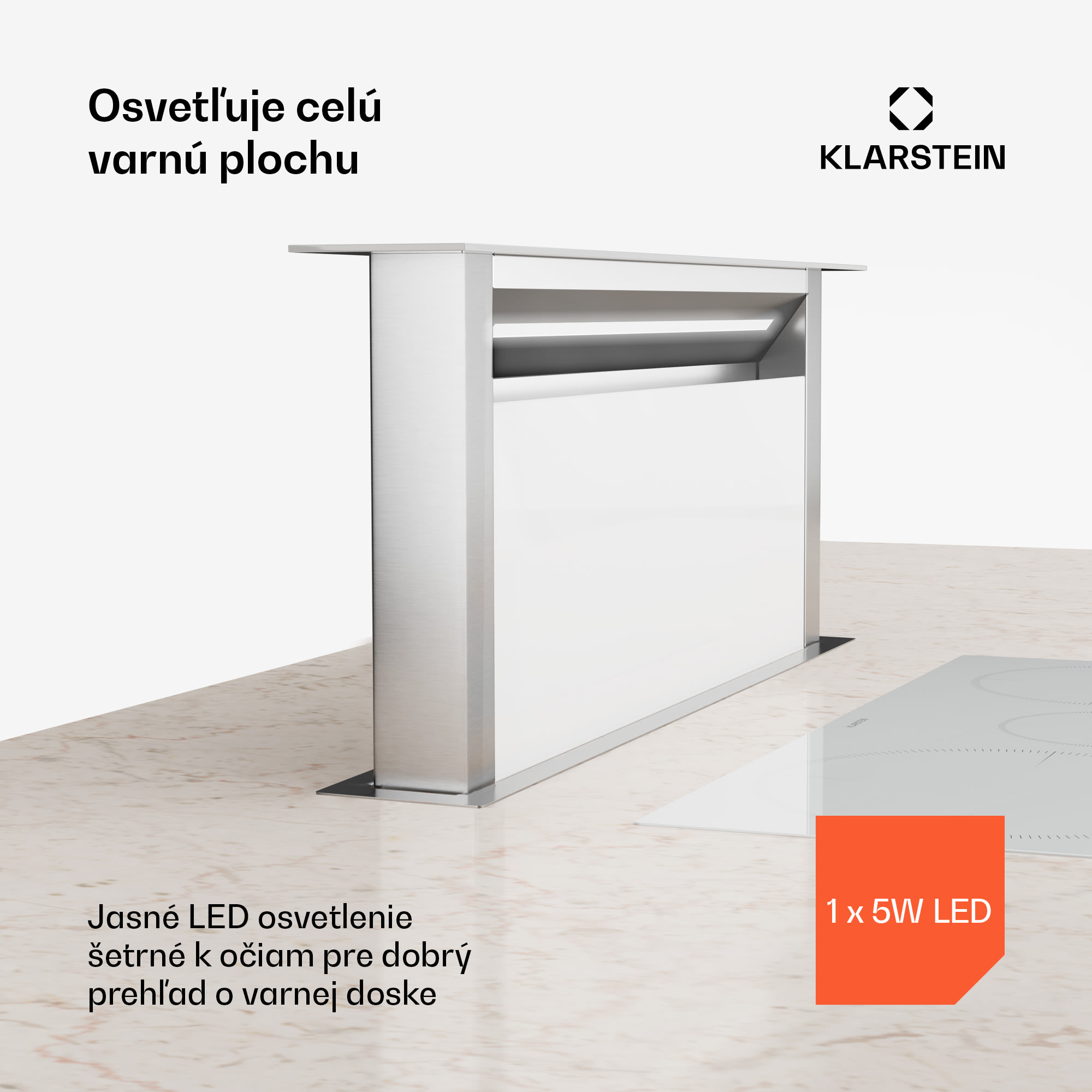 Klarstein Royal Flush Eco digestor, Výsuvný, 714 m³/h, Boost, Dotykové ovládanie, EEK A++ – Obrázok 3