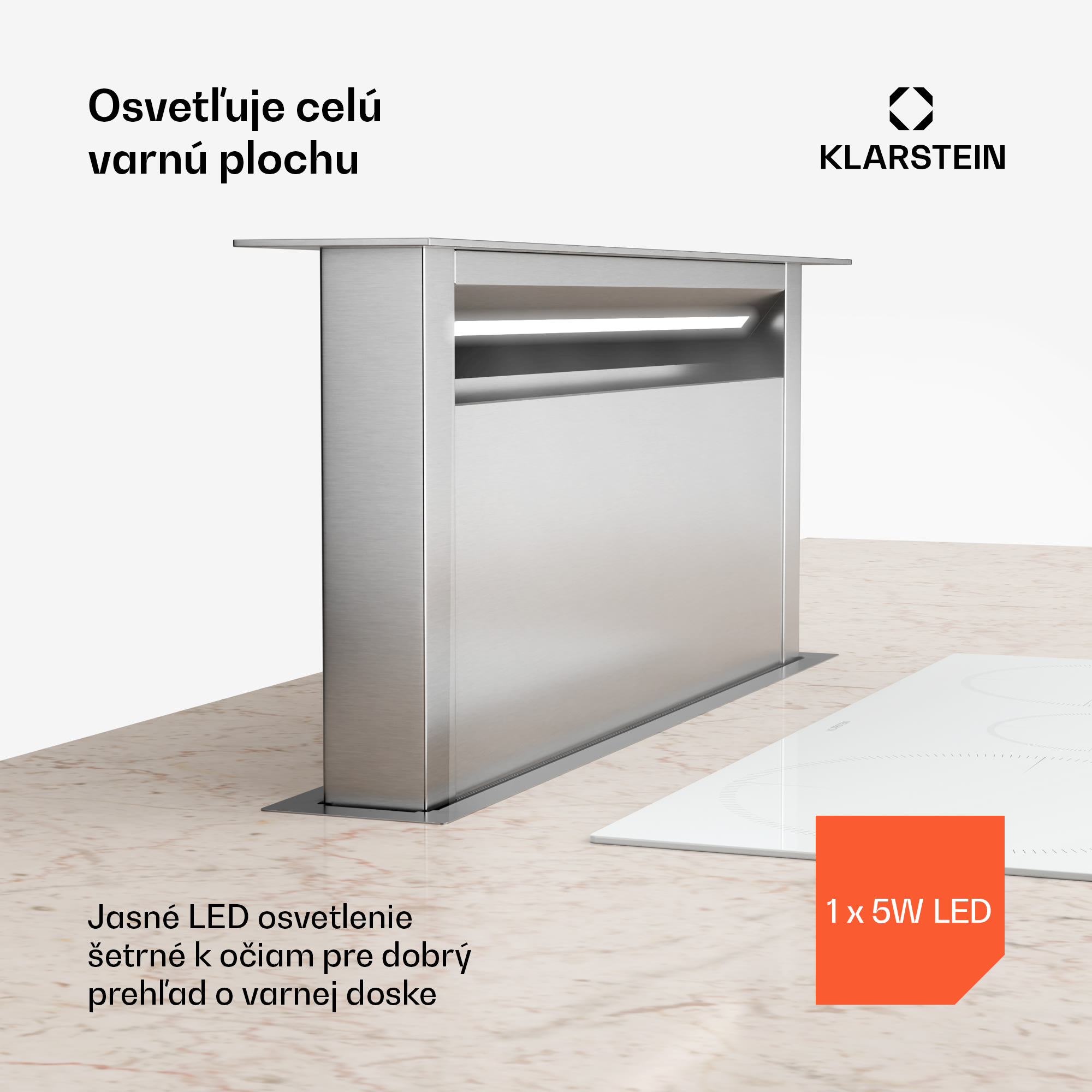 Klarstein Royal Flush Eco digestor, Výsuvný, 604 m³/h, Boost, Dotykové ovládanie, EEK A++ – Obrázok 4