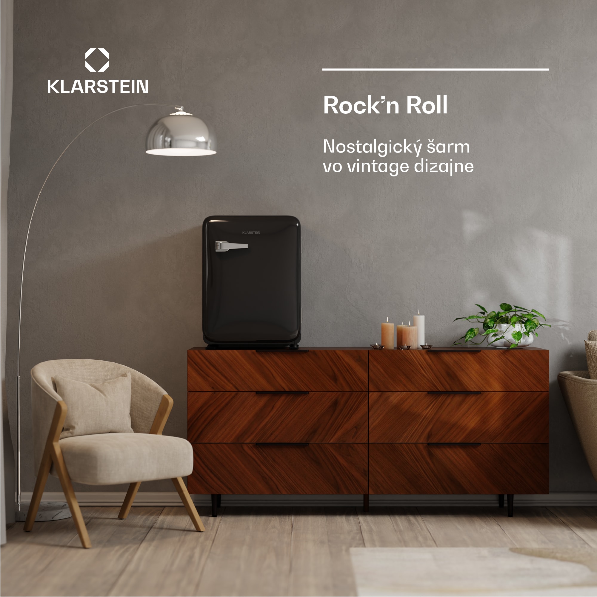 Klarstein Audrey Evo mini chladnička, 68 l, retro dizajn, tichá, kompaktná, 3 farby – Obrázok 3