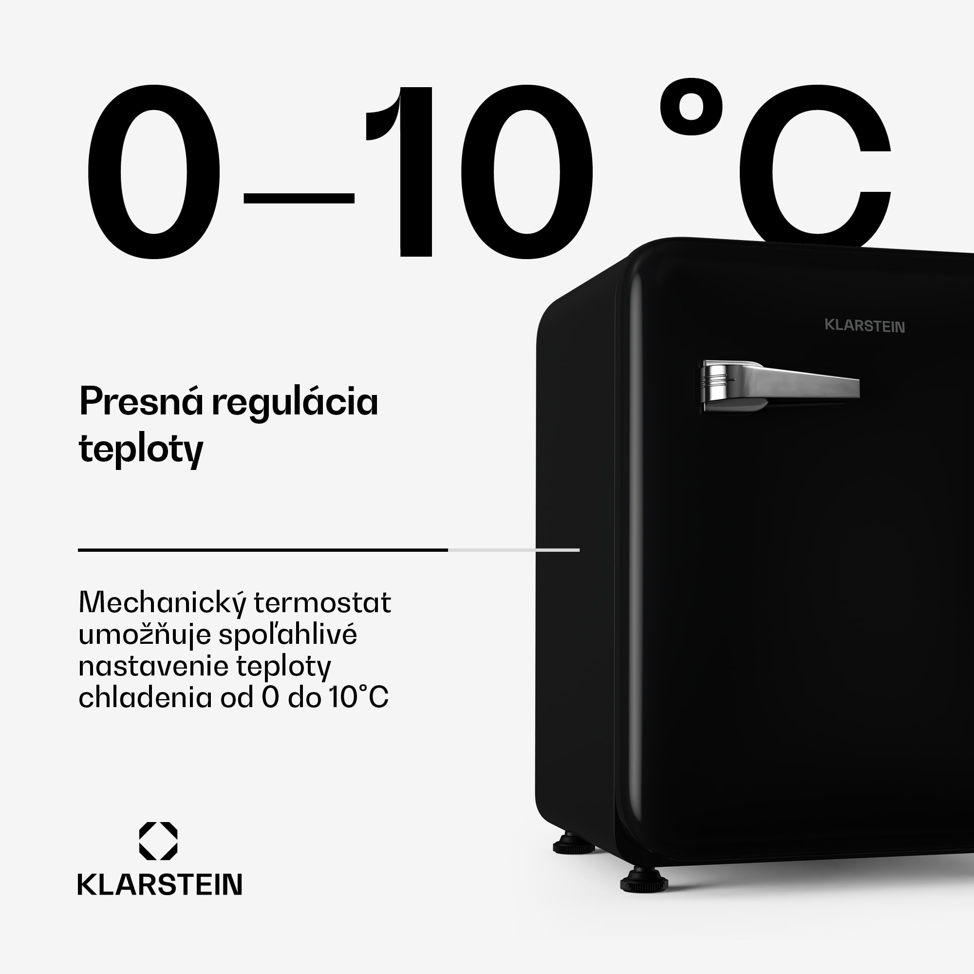Klarstein Audrey Evo mini chladnička, 68 l, retro dizajn, tichá, kompaktná, 3 farby – Obrázok 4