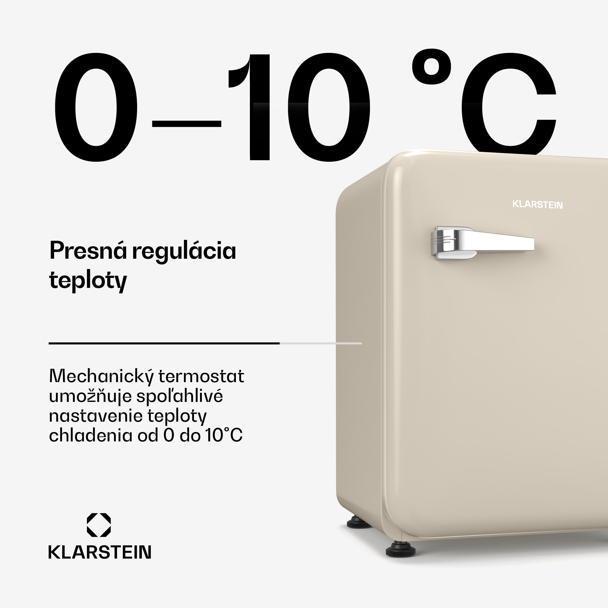 Klarstein Audrey Evo mini chladnička, 68 l, retro dizajn, tichá, kompaktná, 3 farby – Obrázok 4