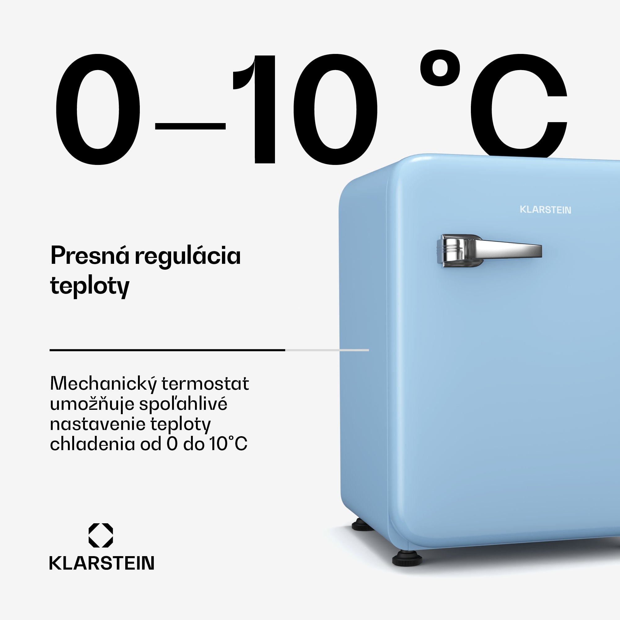 Klarstein Audrey Evo mini chladnička, 68 l, retro dizajn, tichá, kompaktná, 3 farby – Obrázok 4