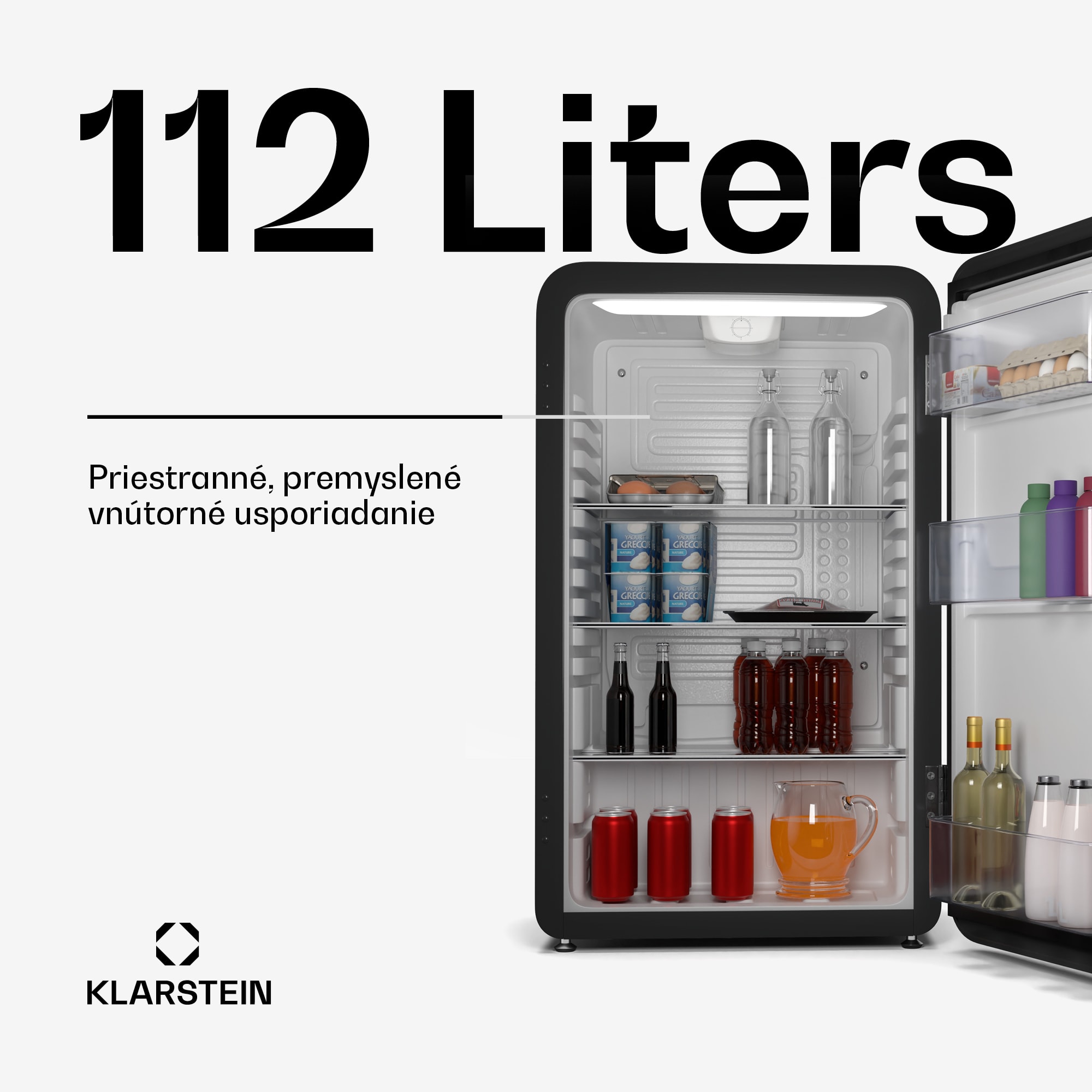 Klarstein Audrey Evo chladnička, 112 l, retro dizajn, tichá, kompaktná, 3 farby – Obrázok 2