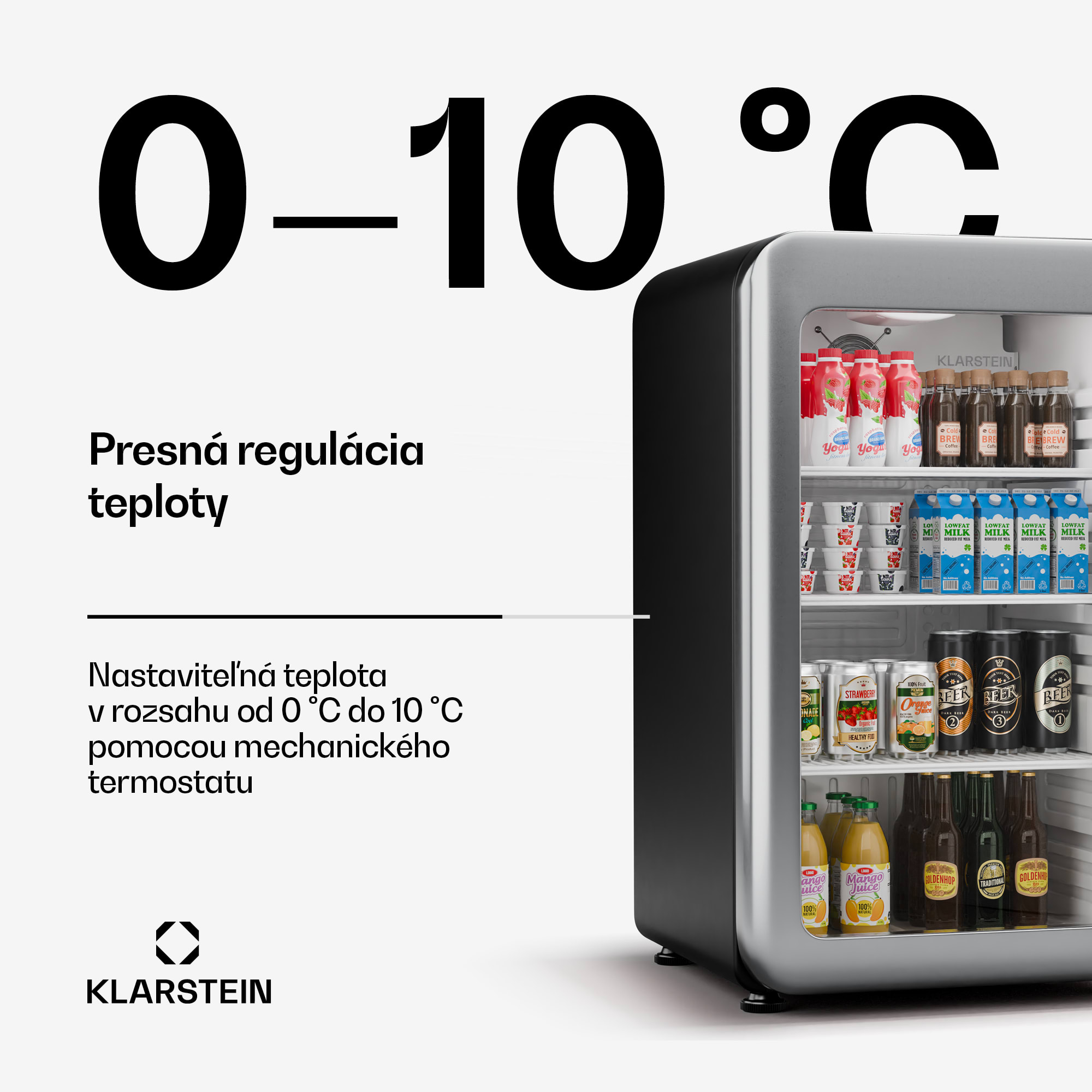 Klarstein Audrey Evo chladnička na nápoje, Retro dizajn, sklenené dvere, 115 L, EEK C – Obrázok 4