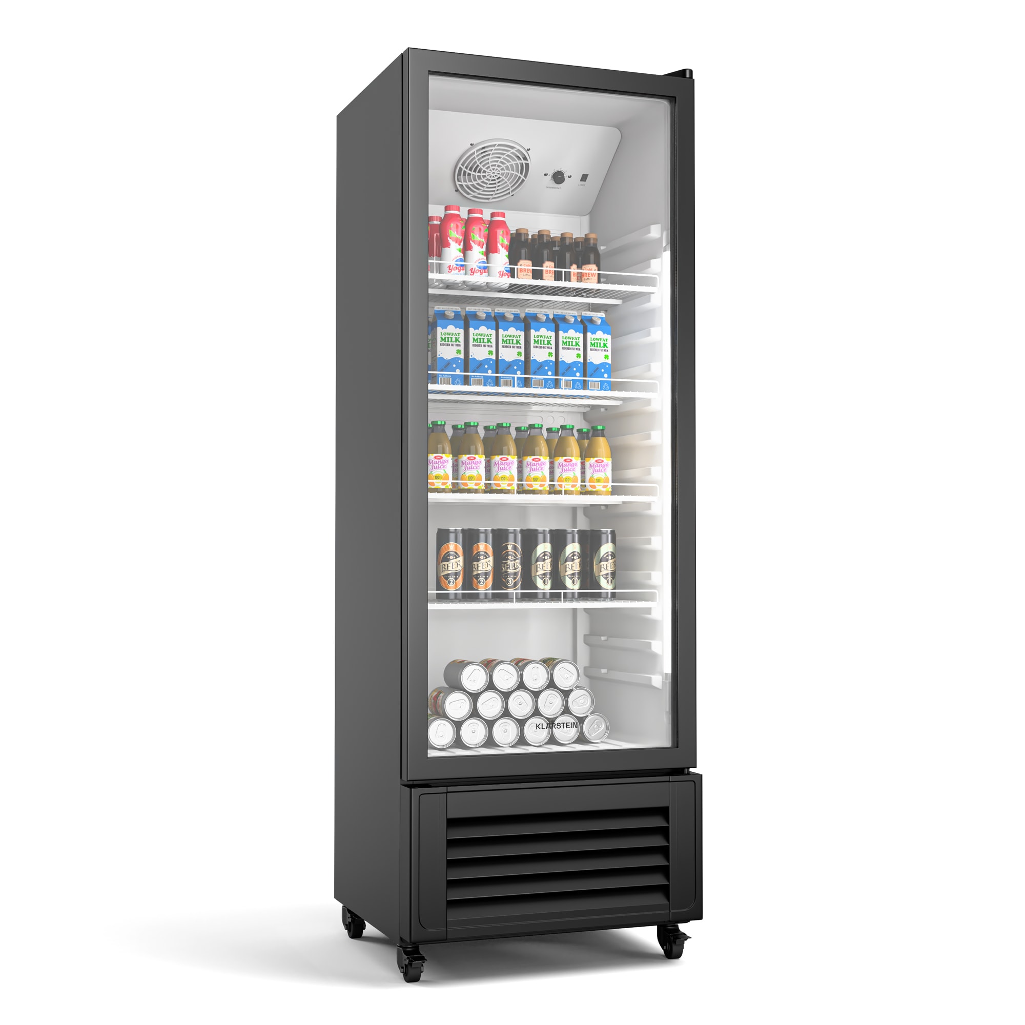 Klarstein GrandCooler chladnička na nápoje, 270 l, LED osvetlenie, s kolieskami, 4 police