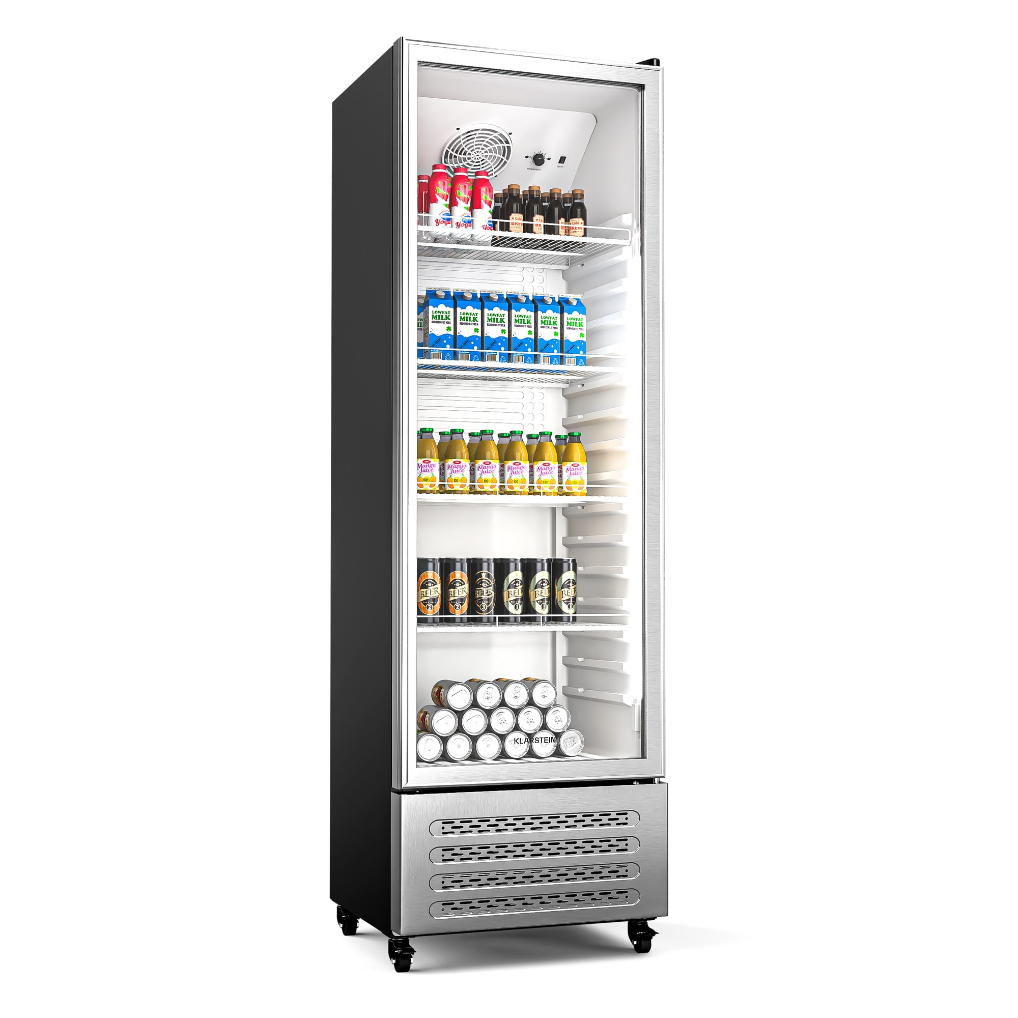 Klarstein GrandCooler chladnička na nápoje, 306 l, LED osvetlenie, s kolieskami, 4 police