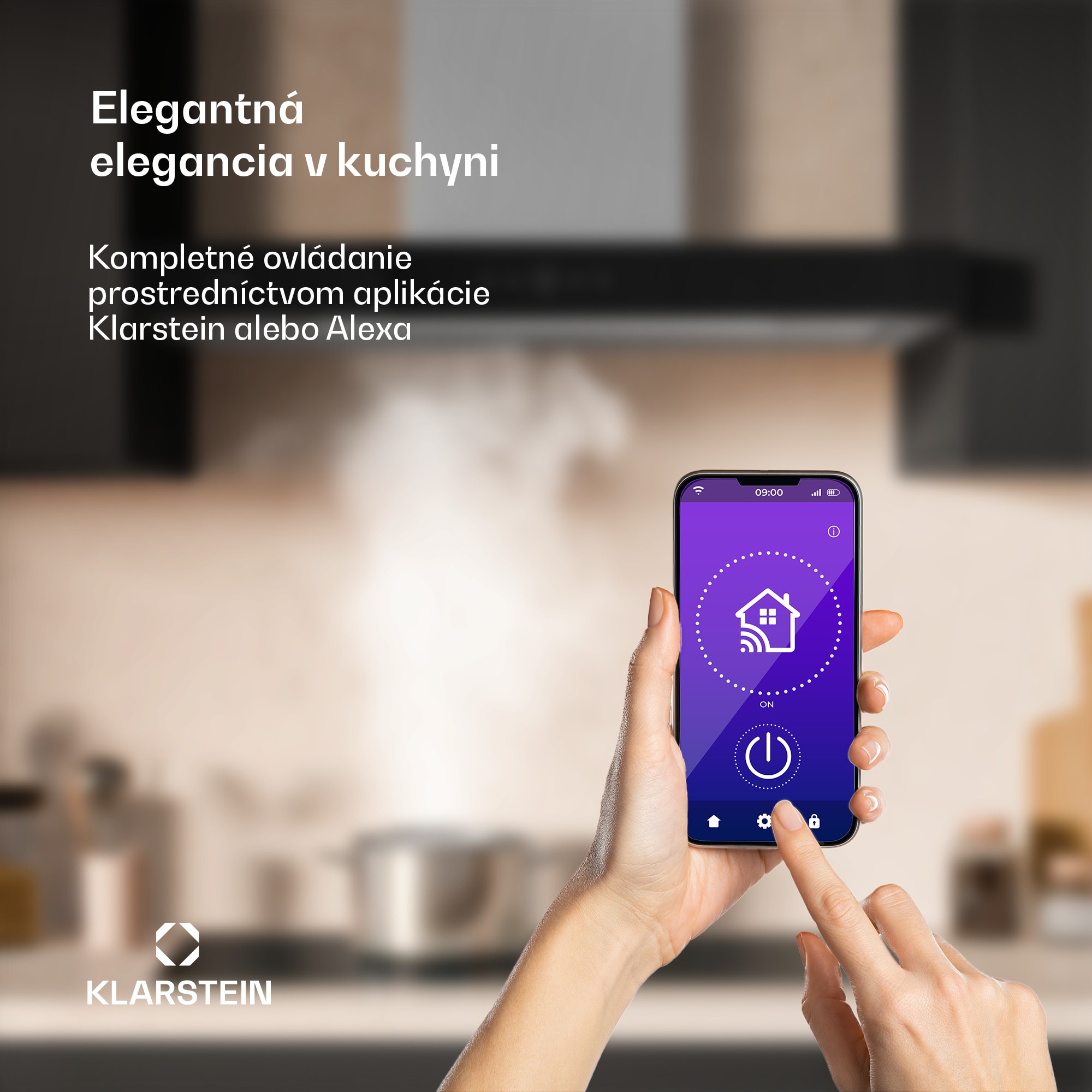 Klarstein SmartEdge odsávač pár | WiFi | tichý | výkonný | LED | 530 m³/h | A+ – Obrázok 4