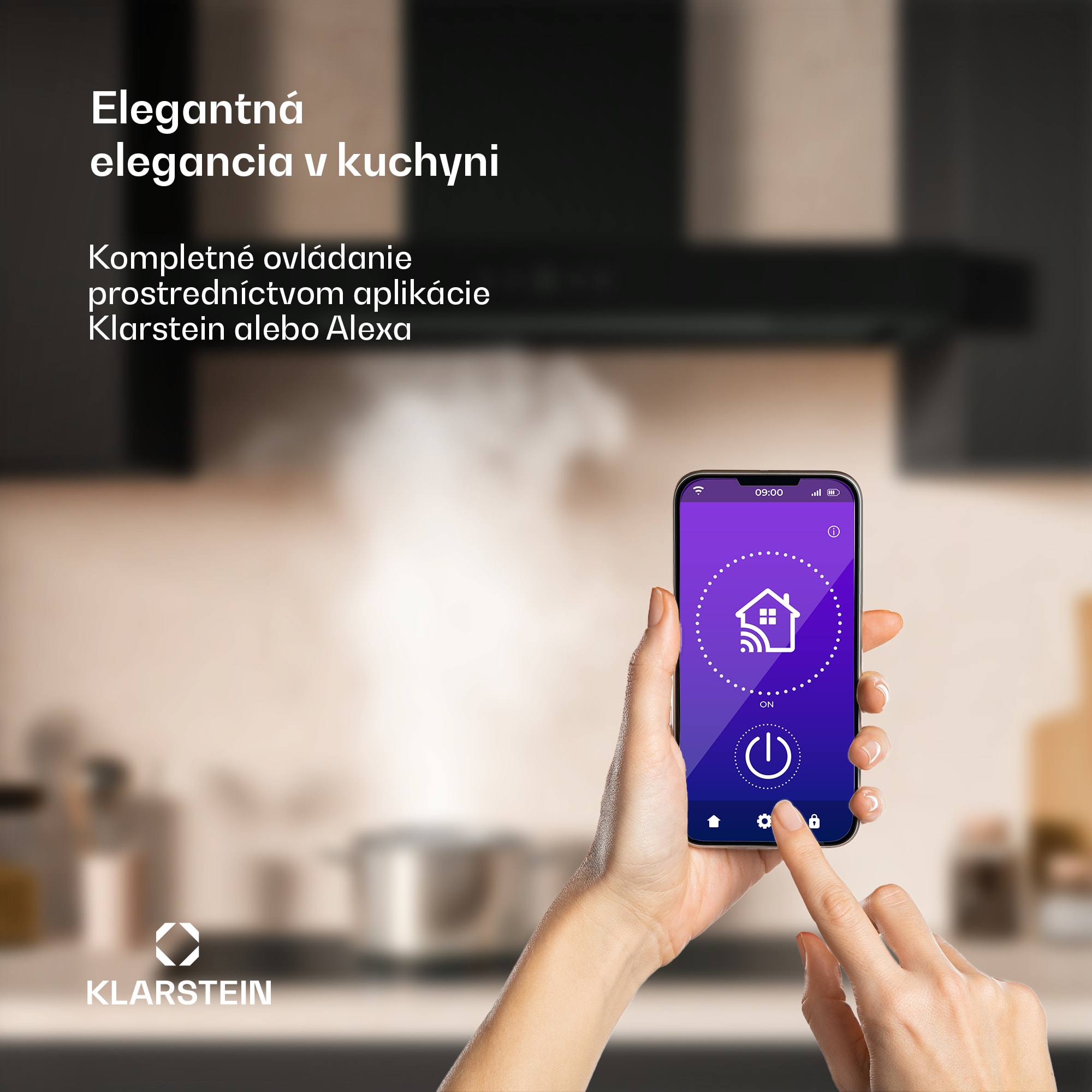 Klarstein SmartEdge digestor, WiFi, tichý, výkonný, LED, 530 m³/h, EEK A+ – Obrázok 4