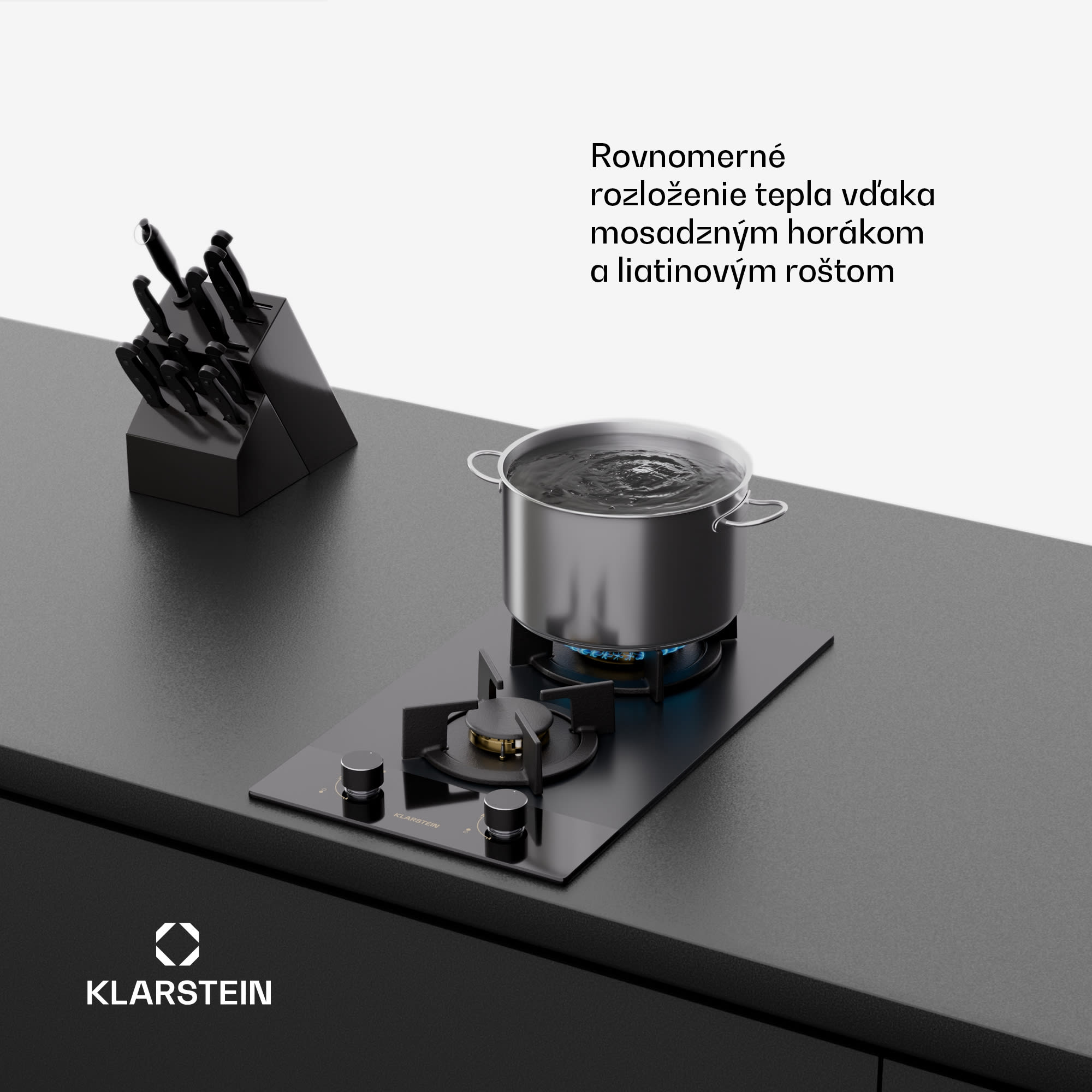 Klarstein Goldflame Nano plynová varná doska | 2 mosadzné horáky | Nano povrch | LPG/Zemný plyn – Obrázok 4