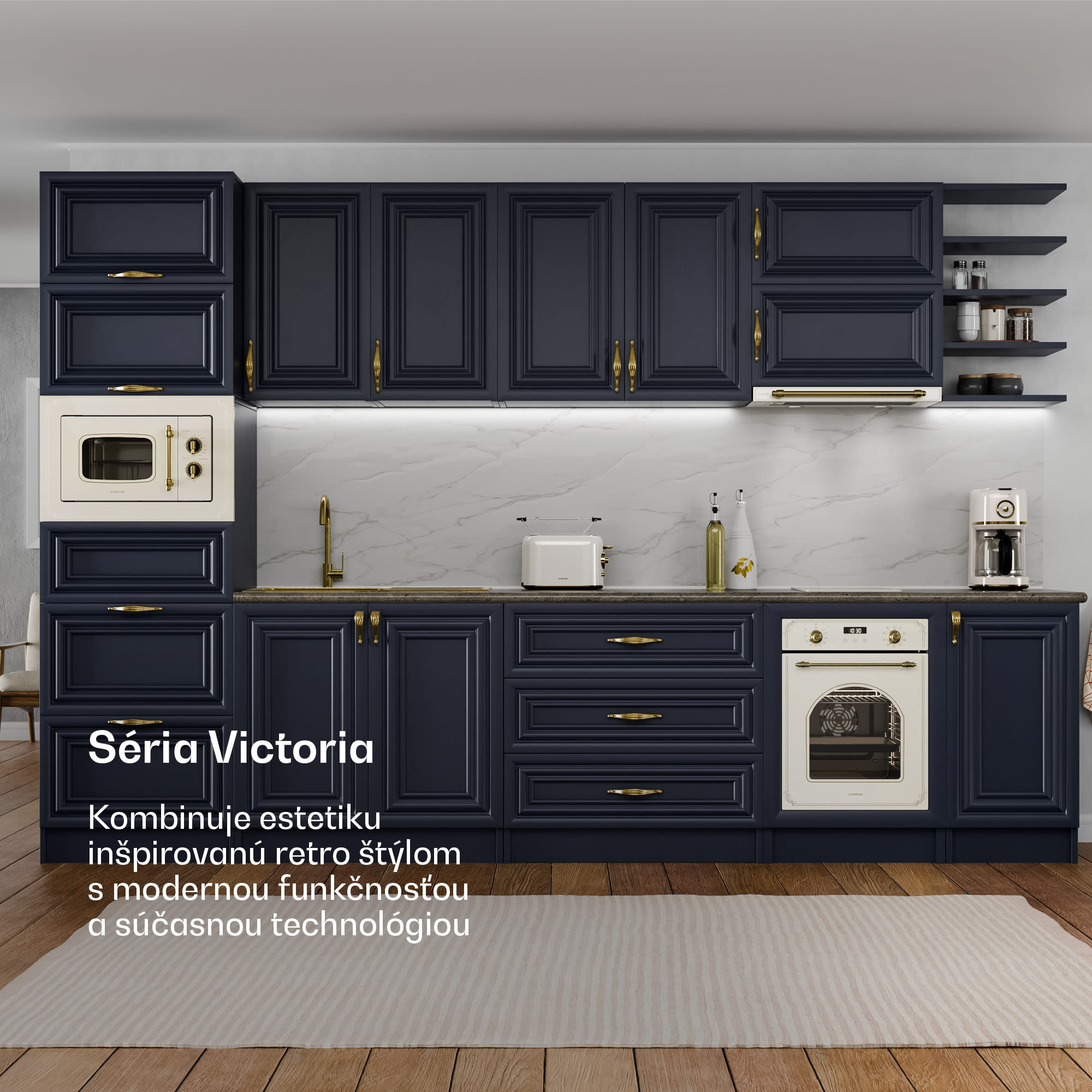 Klarstein Victoria vstavaná rúra 45 cm 49 l krémová – Obrázok 2