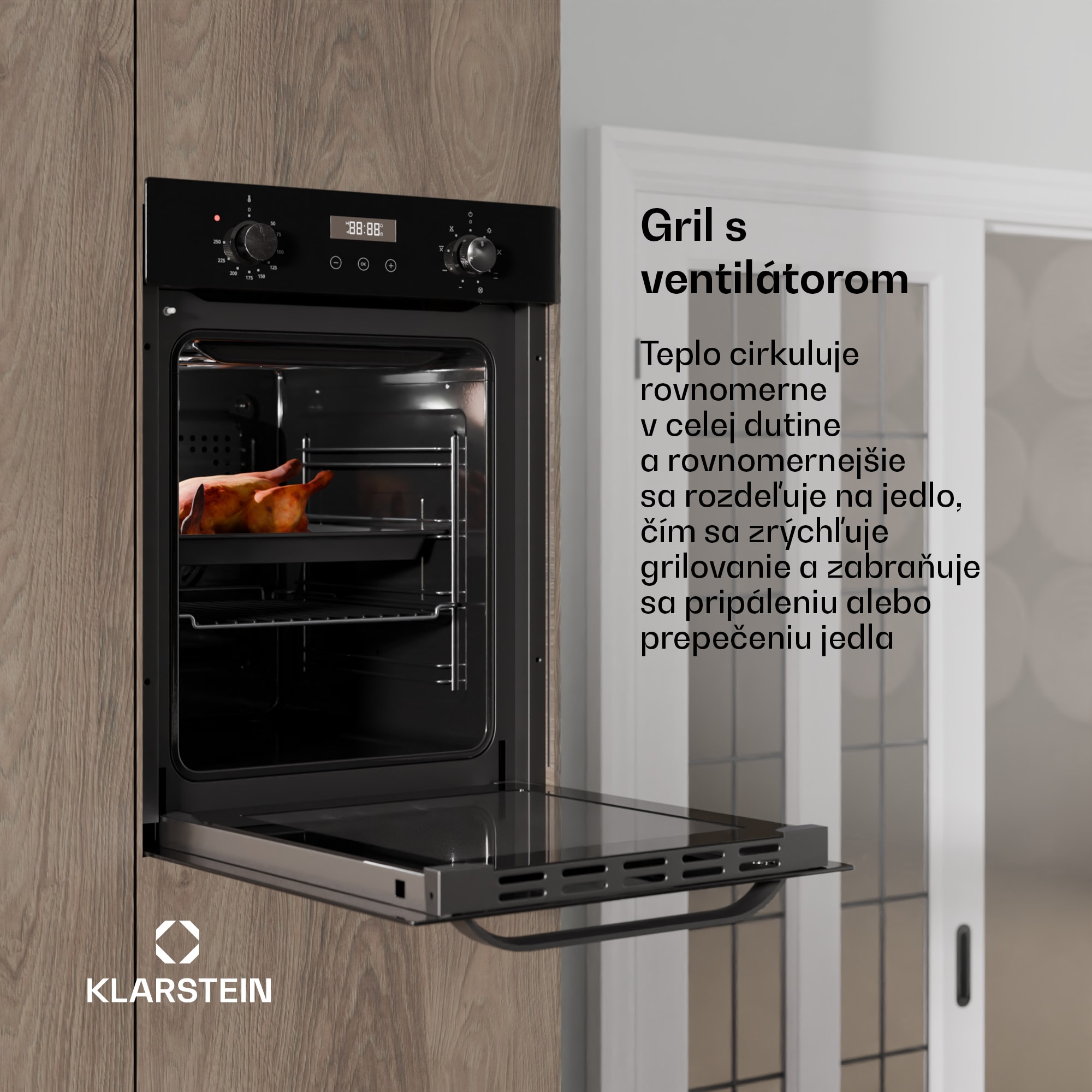 Klarstein SmartSlim rúra, Slim dizajn, 8 funkcií, objem 49 l, jednoduché čistenie, EEK A – Obrázok 5