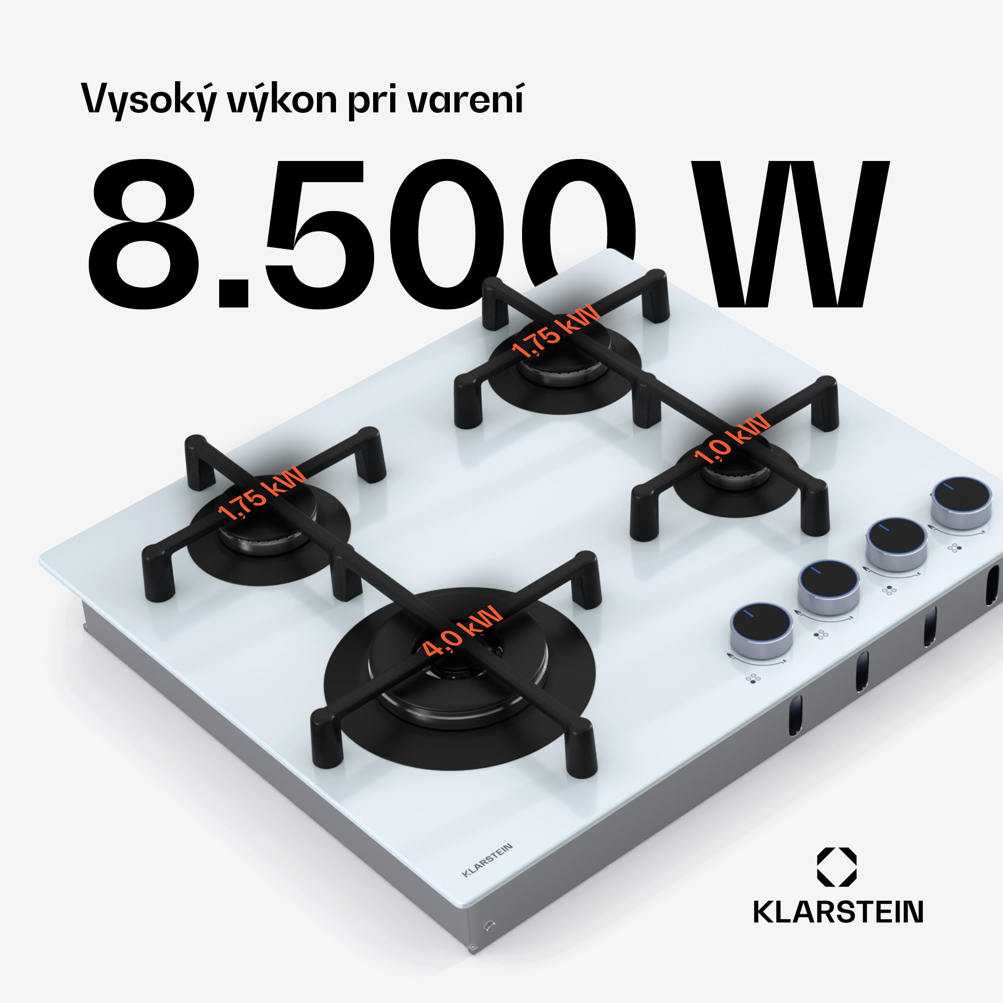 Klarstein Illuminosa 4 plynová varná doska 4 horáky Sabaf, sklokeramika – Obrázok 2