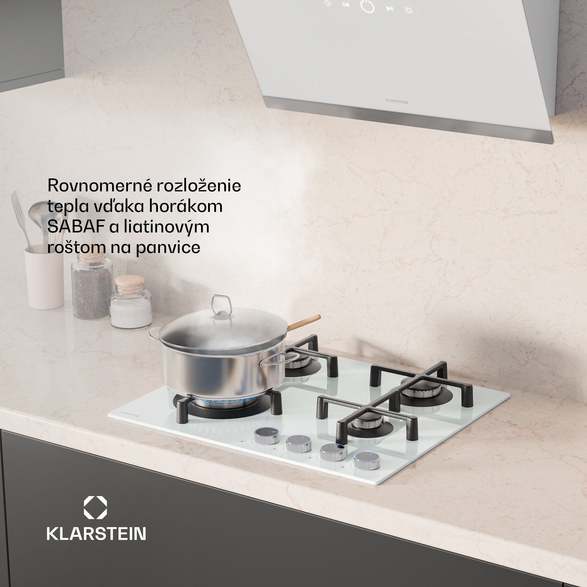 Klarstein Illuminosa 4 plynová varná doska 4 horáky Sabaf, sklokeramika – Obrázok 4