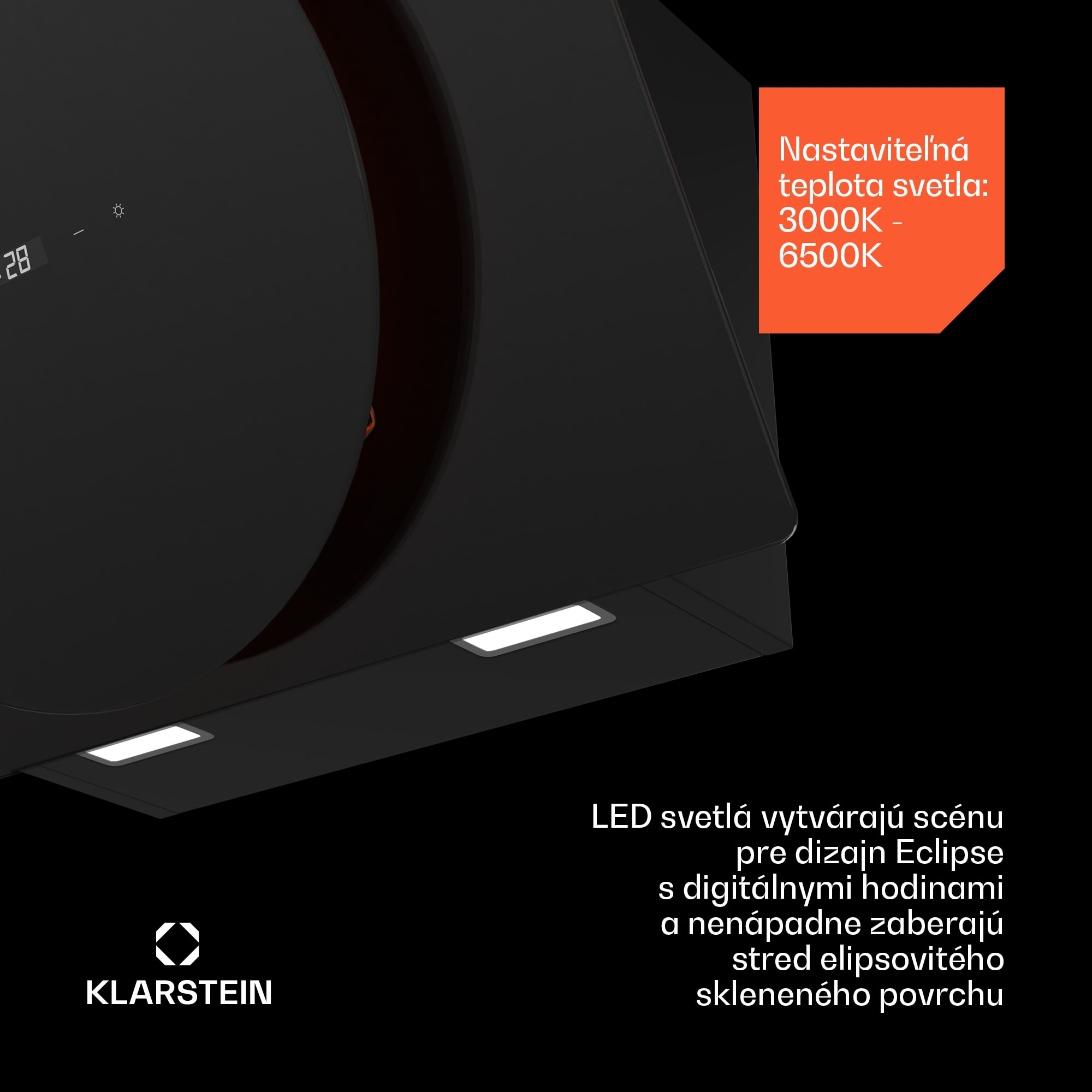 Klarstein Total Eclipse digestor | LED osvetlenie | dotykové ovládanie | 542 m³/h | odťah/recirkulácia – Obrázok 5