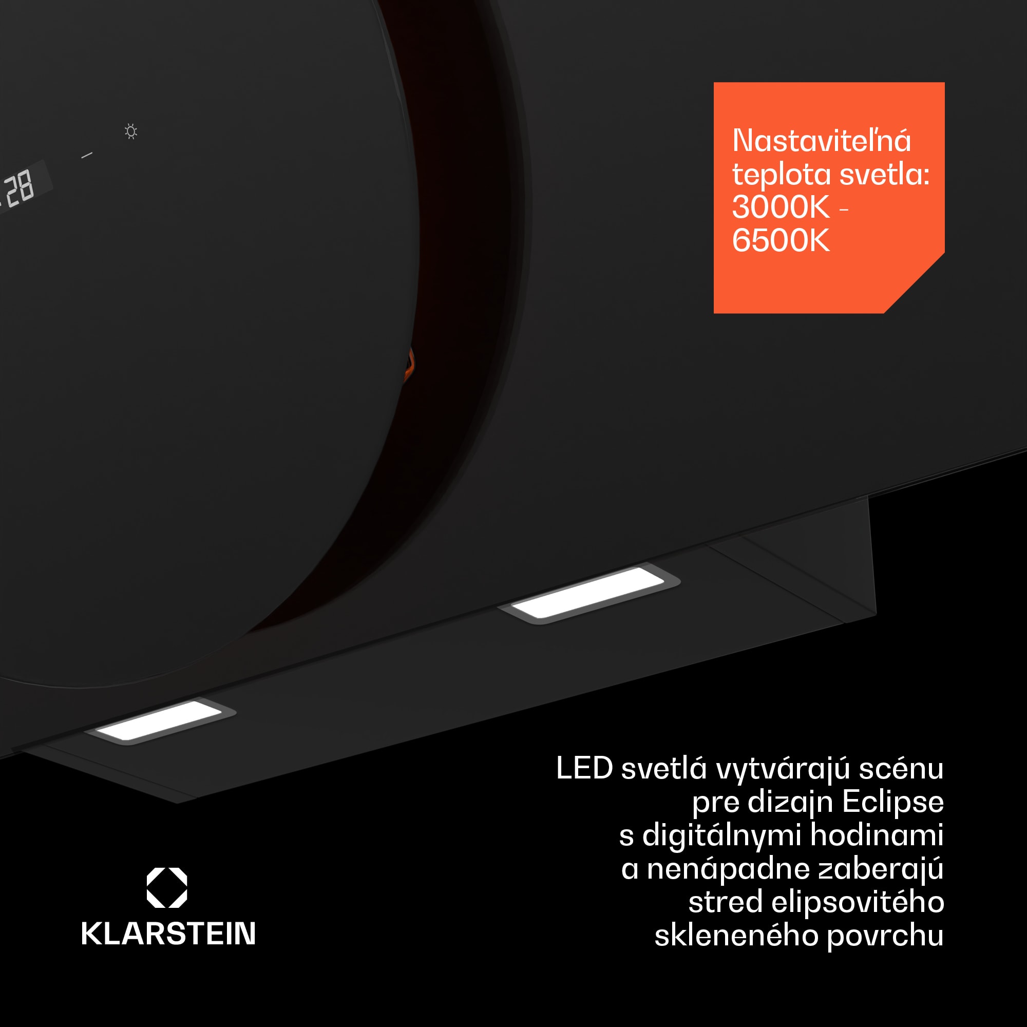 Klarstein Total Eclipse digestor | LED osvetlenie | dotykové ovládanie | 542 m³/h | odťah/recirkulácia – Obrázok 5