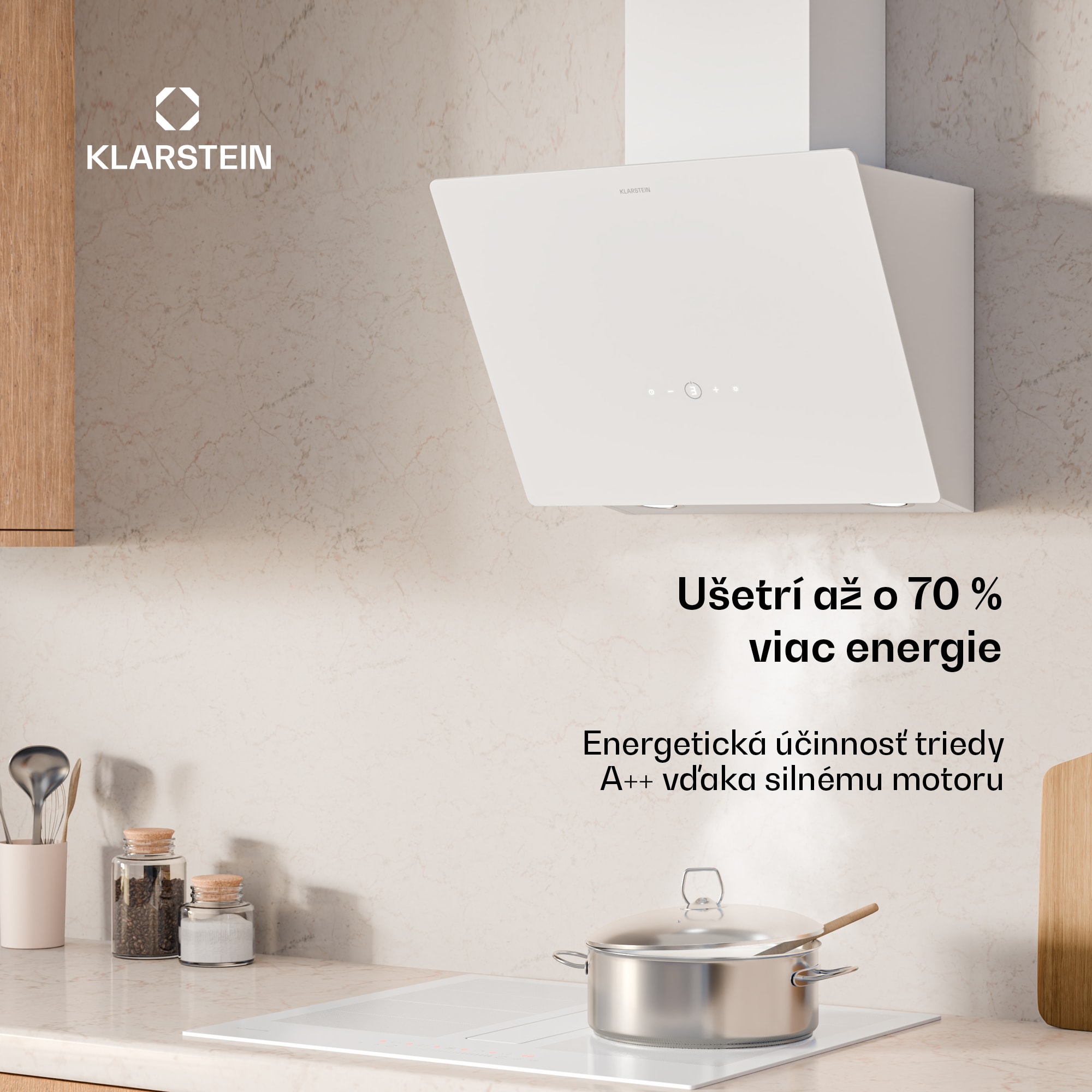 Klarstein MaxAir digestor, Kompaktný a výkonný, Energetická účinnosť A++, Duálne vetranie – Obrázok 3