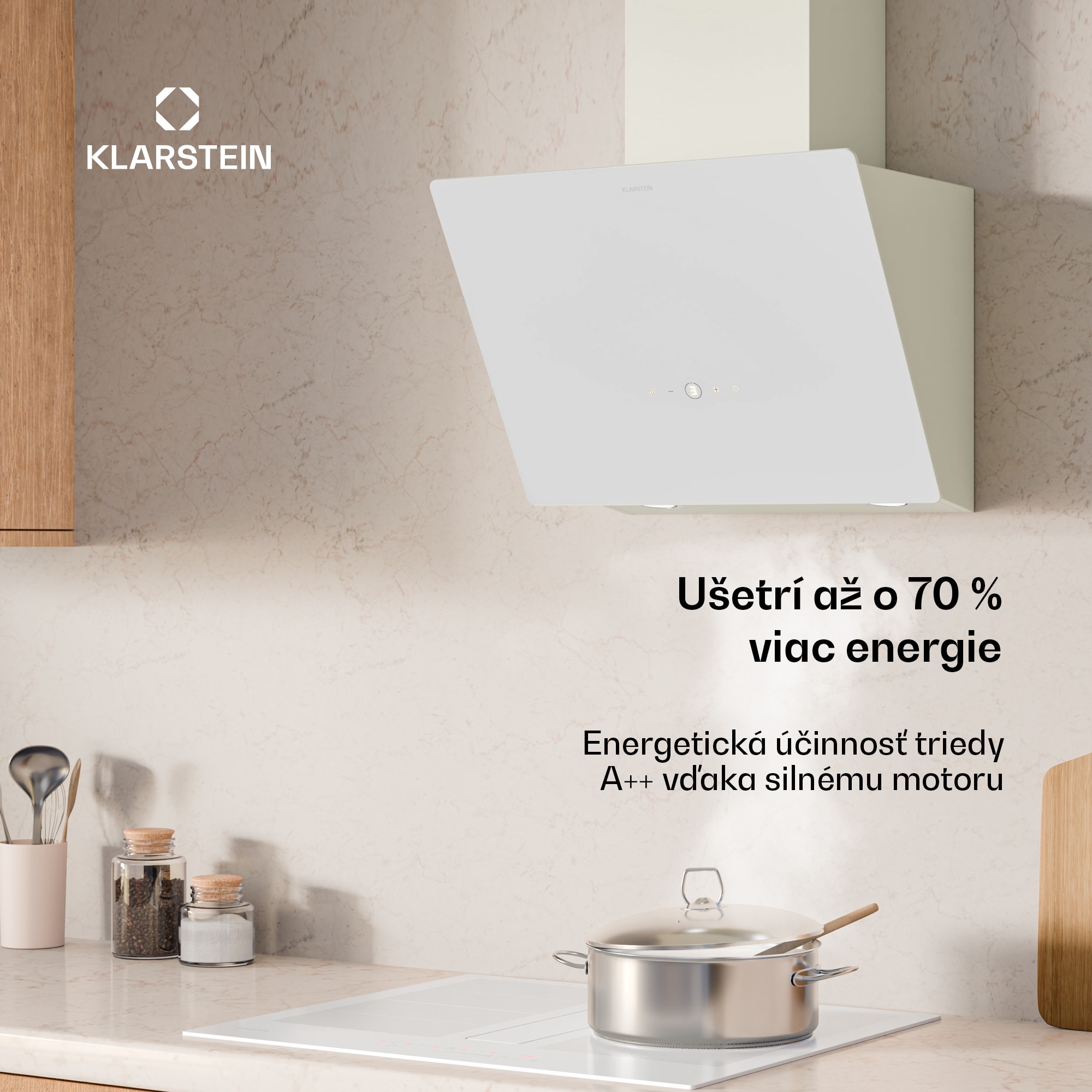 Klarstein MaxAir digestor, Kompaktný a výkonný, Energetická účinnosť A++, Duálne vetranie – Obrázok 3