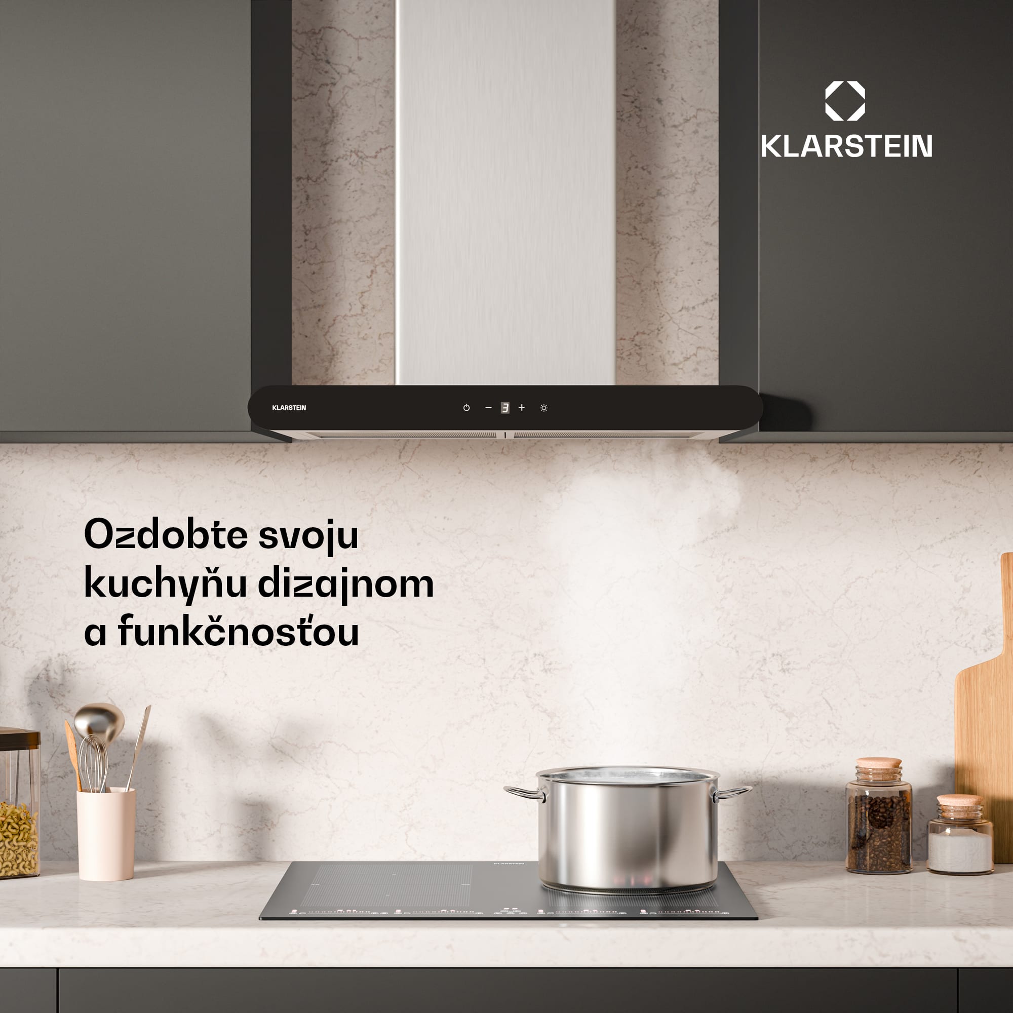 Klarstein CurveVent odsávač pár | 682 m³/h | dotykový | LED | 110 W | EEK A++