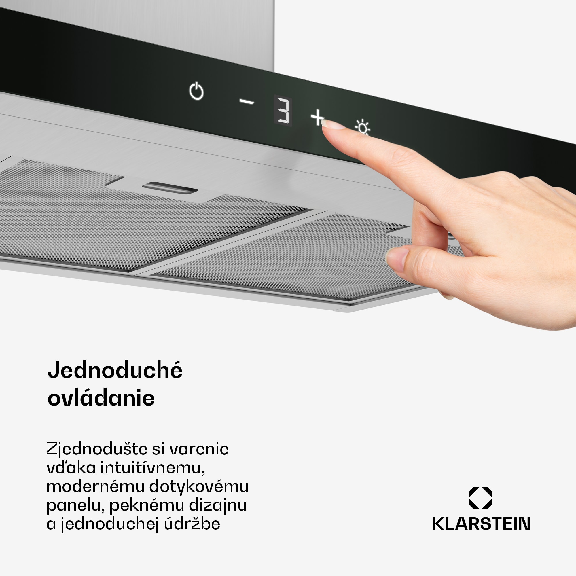 Klarstein CurveVent digestor, 676 m³/h, Dotykový, LED, 110 W, EEK A+ – Obrázok 5