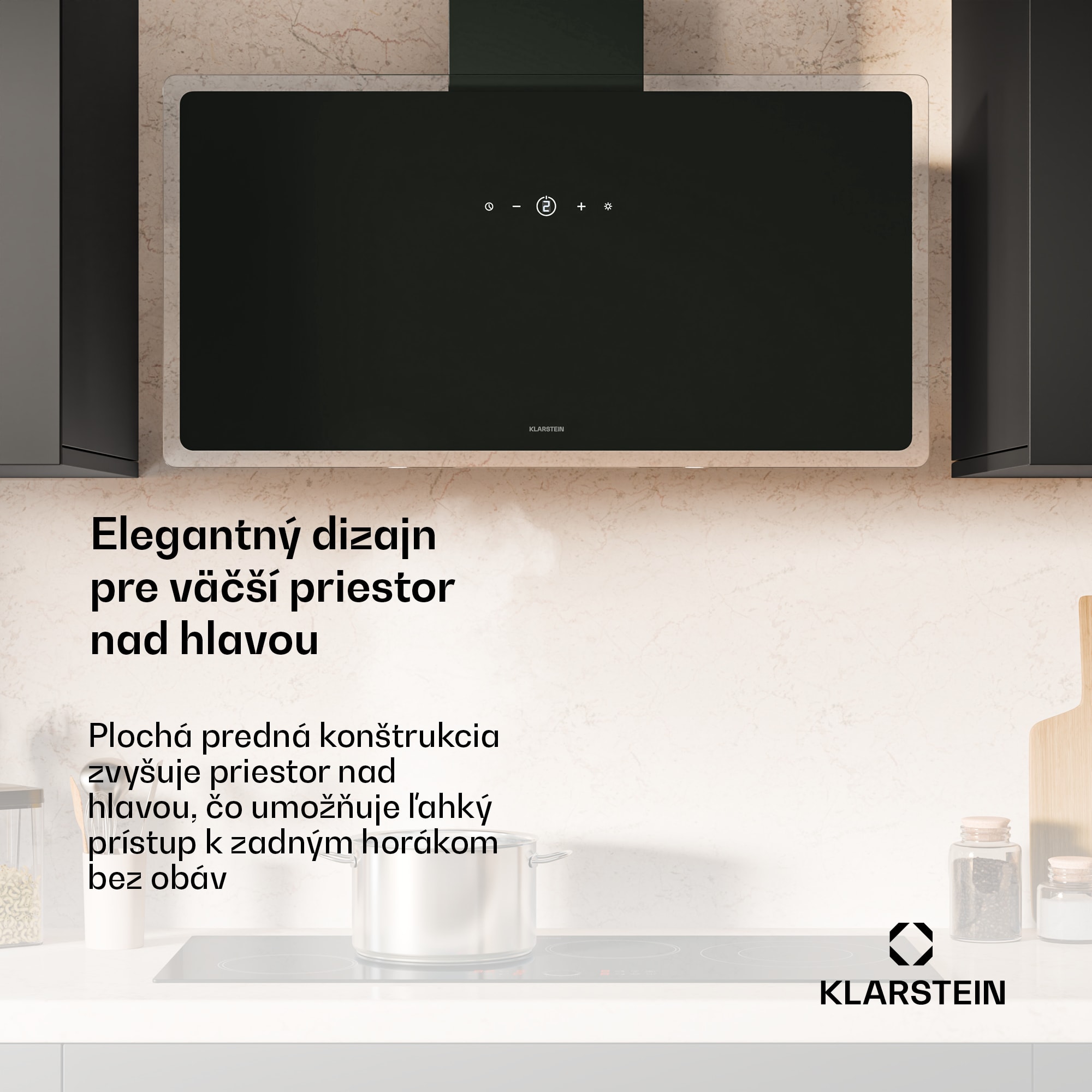 Klarstein AlizeEdge odsávač pár | dotykový ovládanie | plochý | tichý | konštrukcia | A+ – Obrázok 2