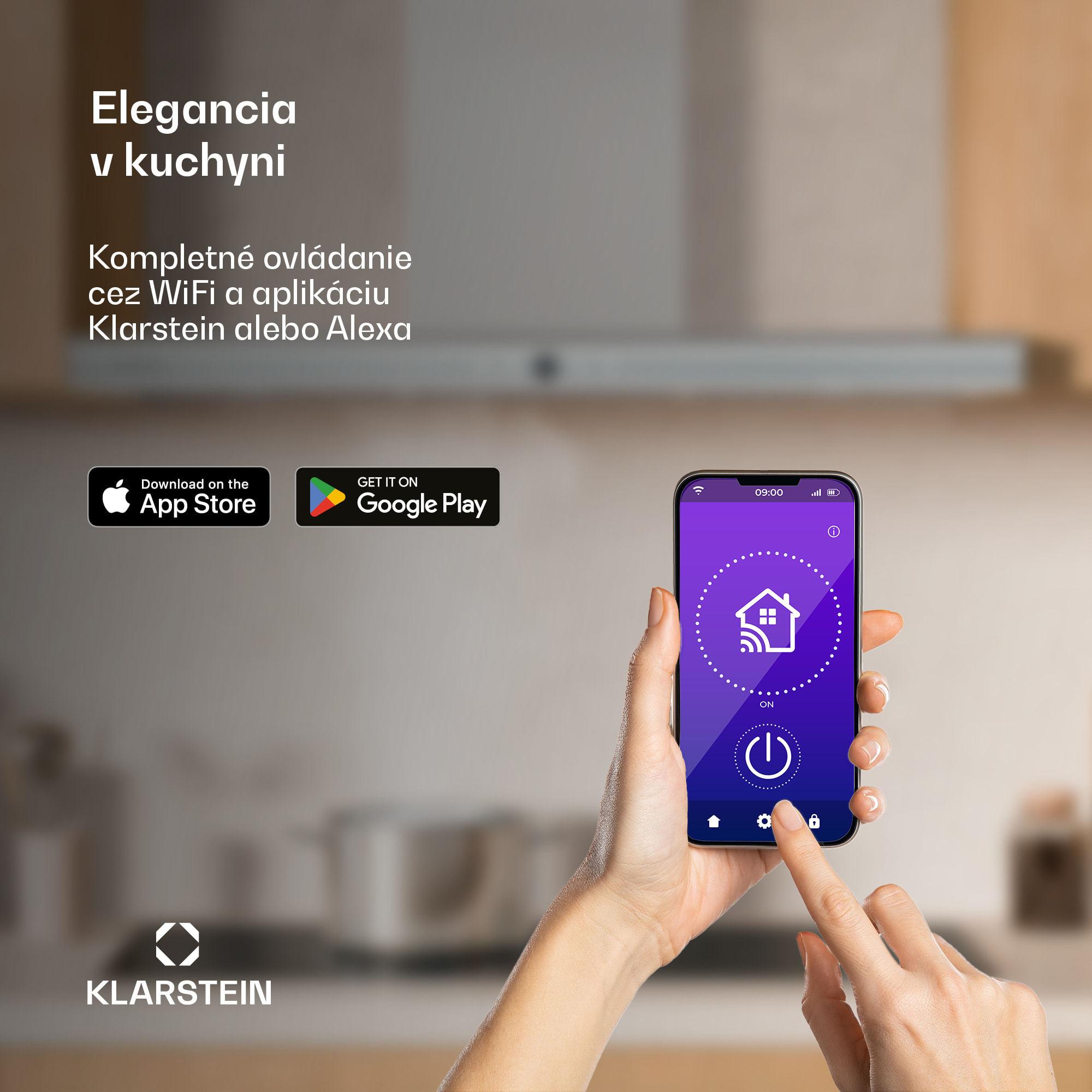 Klarstein Auriana digestor, Ambient Light, 697 m³/h, WiFi, Touch, LED – Obrázok 5