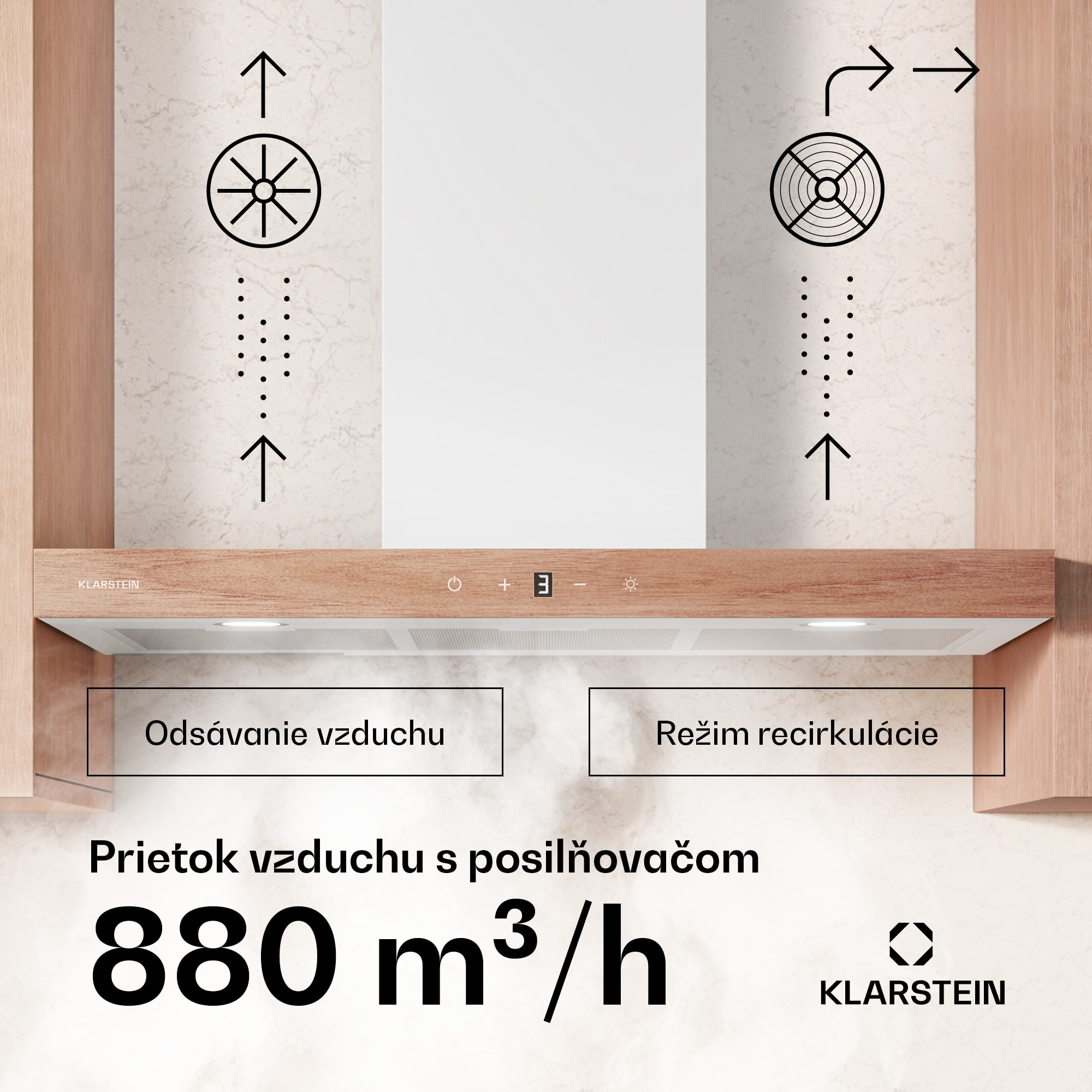 Klarstein ZenFusion T odsávač pár | 881,6 m³/h | A++ | 210 W DC | 47 dB | odťah/recirkulácia – Obrázok 3
