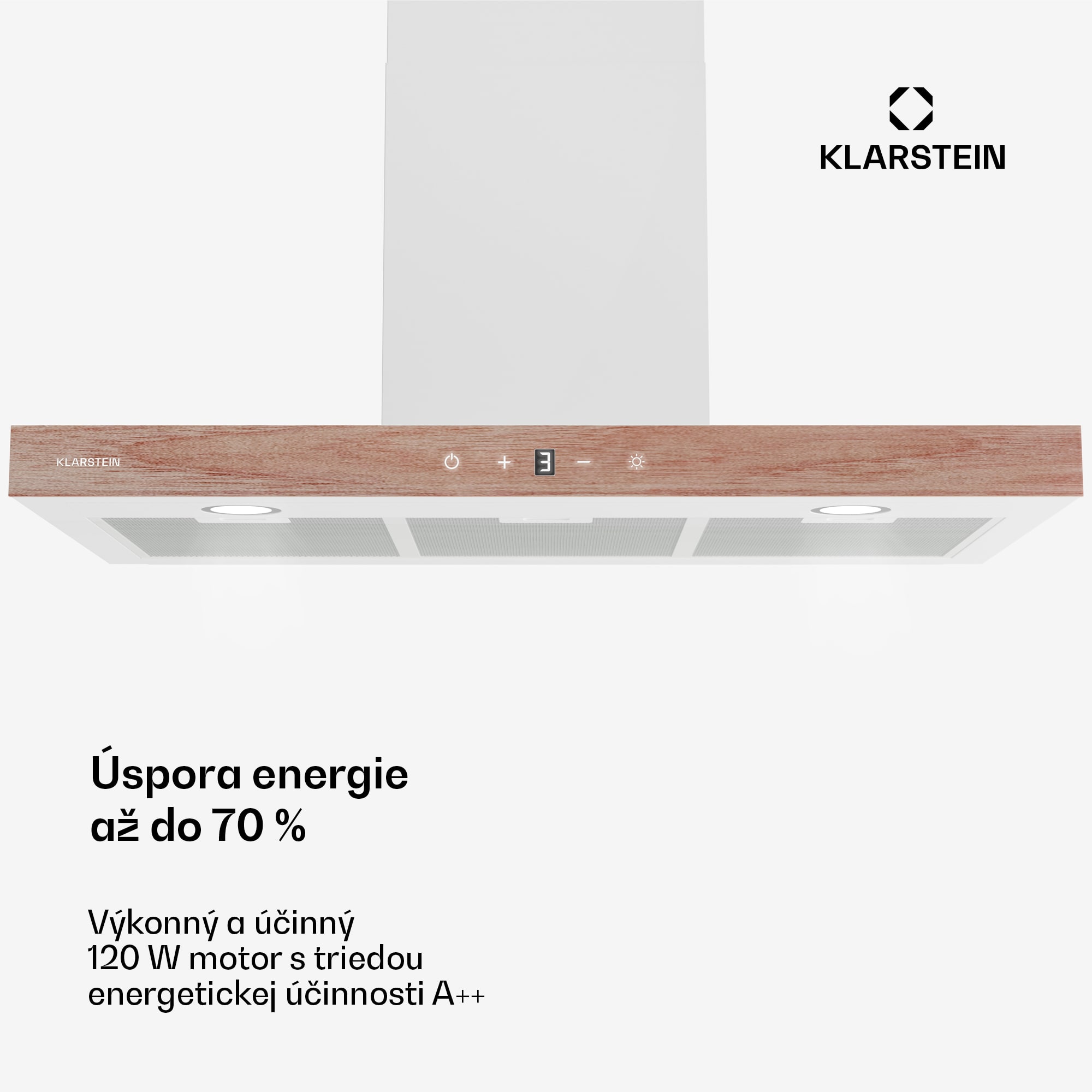 Klarstein ZenFusion T odsávač pár | 881,6 m³/h | A++ | 210 W DC | 47 dB | odťah/recirkulácia – Obrázok 4