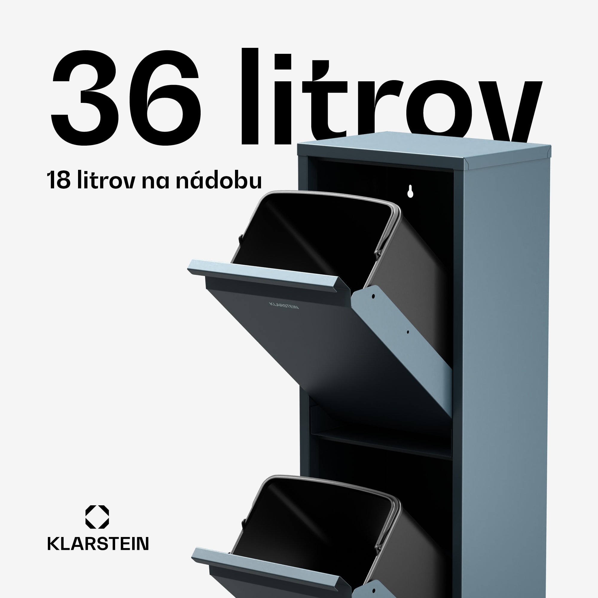 Klarstein Ordnungshüter 2 kôš na kuchynský odpad 36 L – Obrázok 3