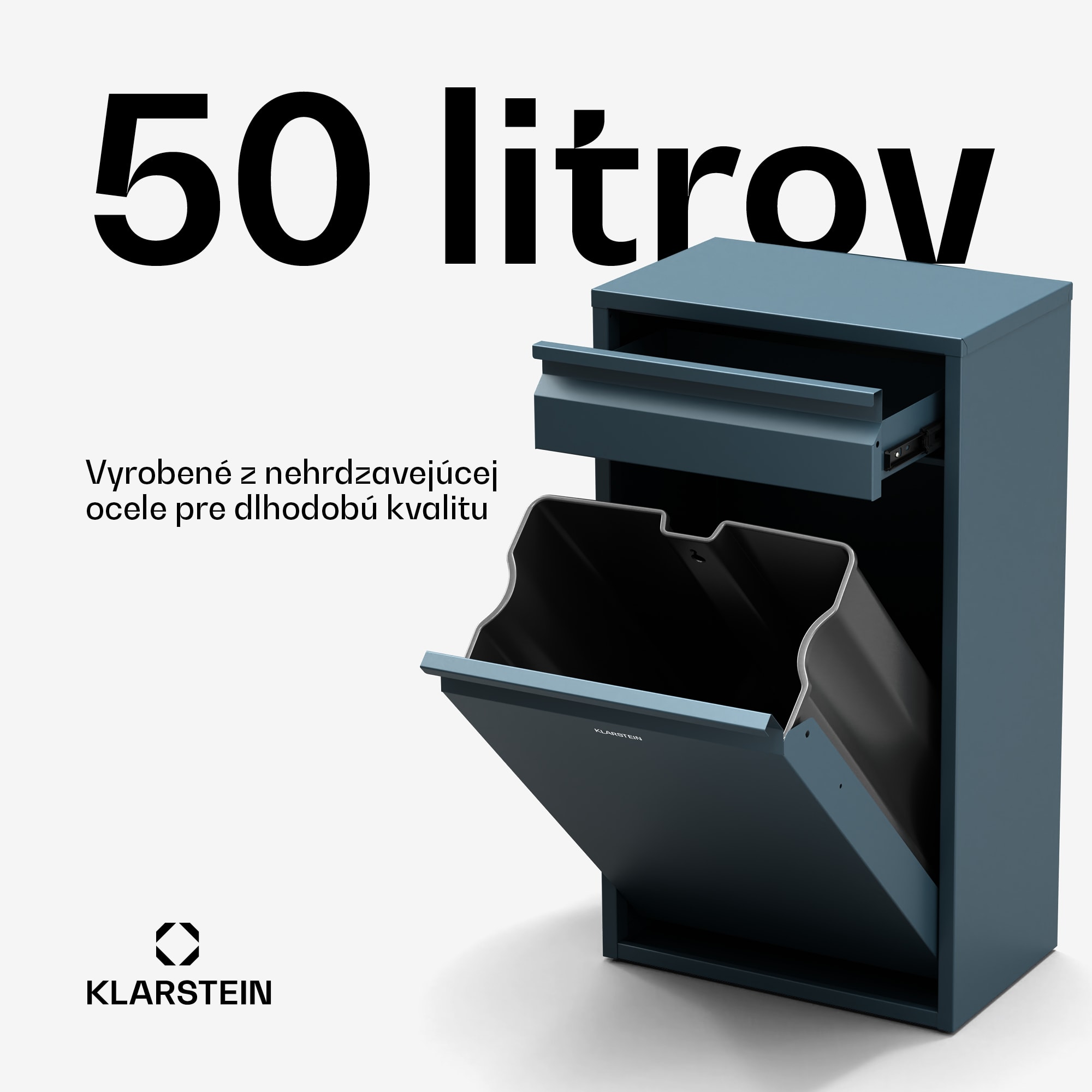 Klarstein Ordnungshüter Kôš na kuchynský odpad 50 L so zásuvkou – Obrázok 2