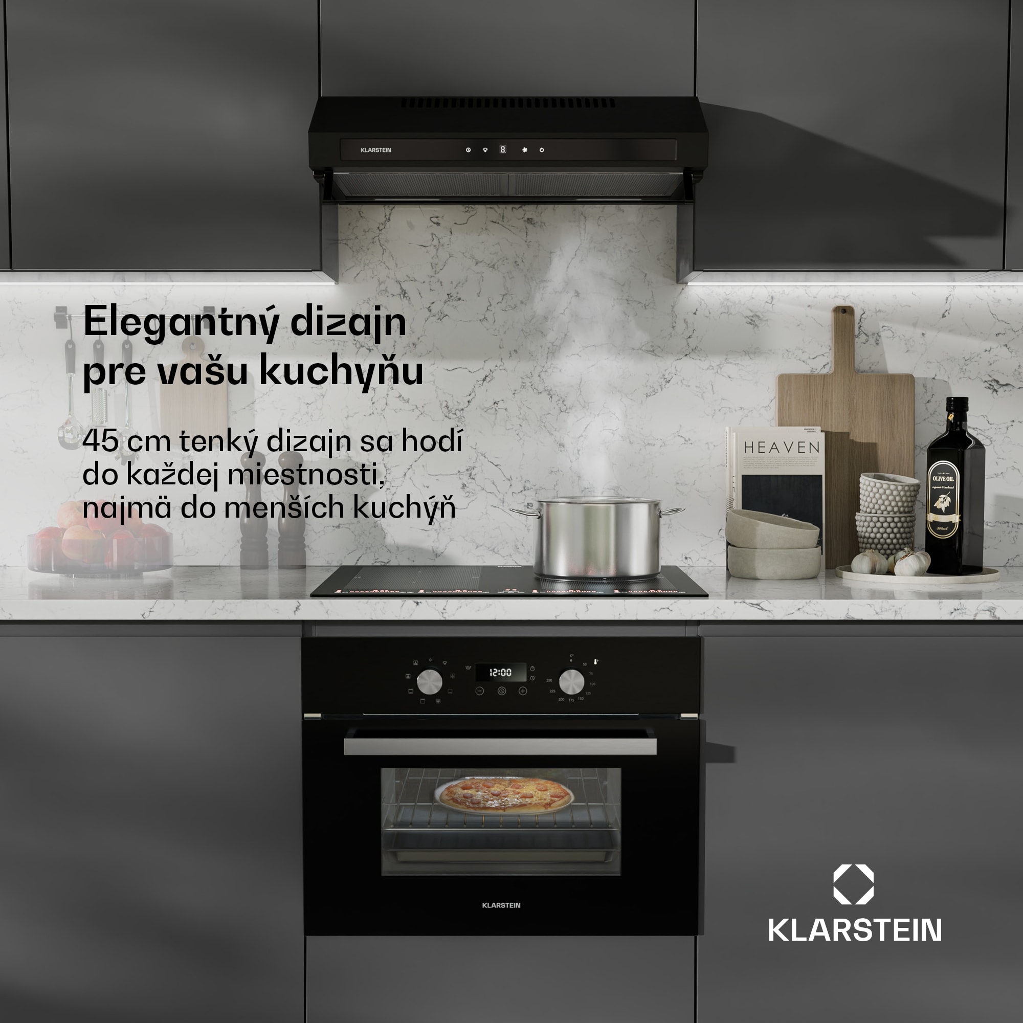 Klarstein SpaceSmart vstavaná rúra | Kompaktná | 45 cm | 41 litrov | 8 funkcií – Obrázok 2