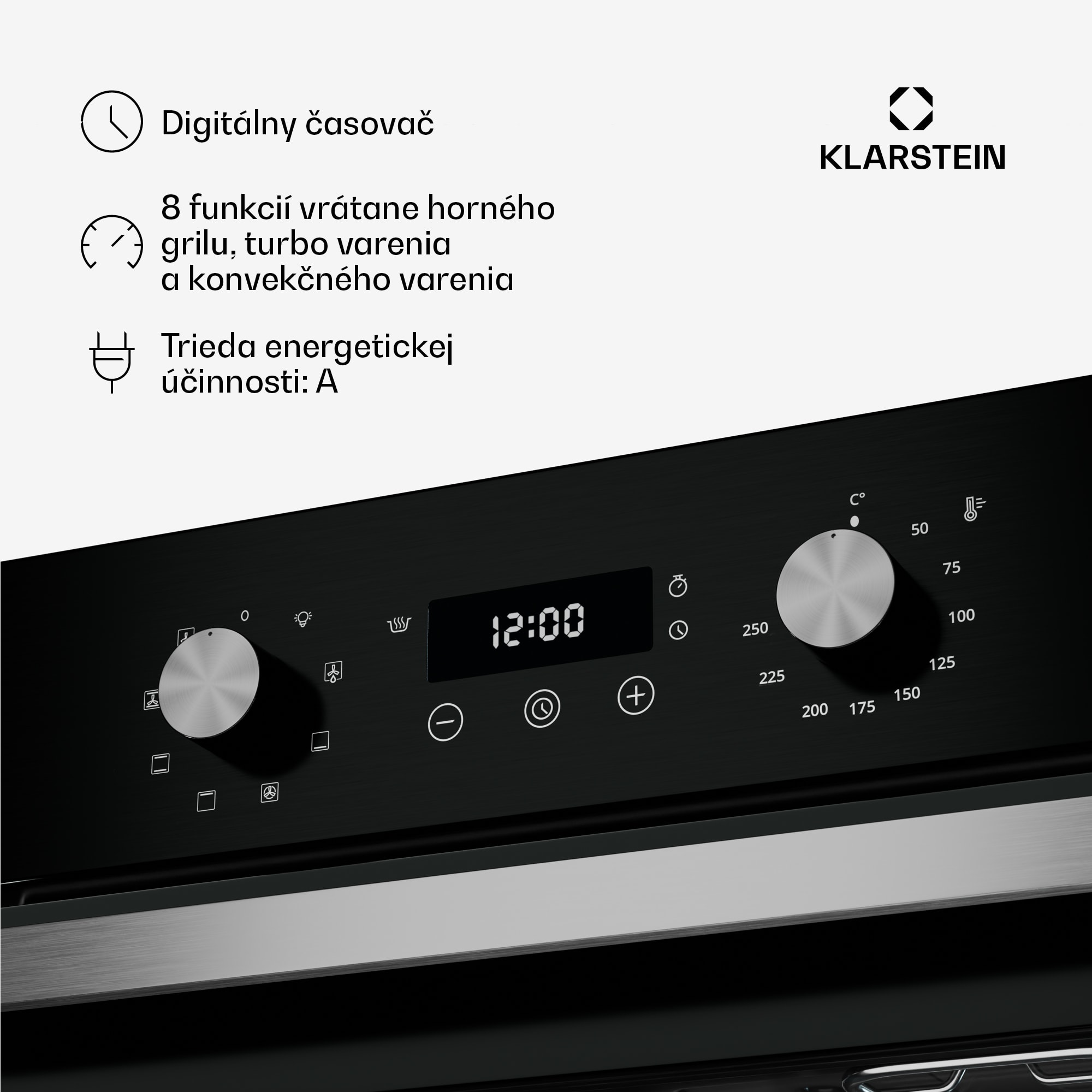 Klarstein SpaceSmart vstavaná rúra | Kompaktná | 45 cm | 41 litrov | 8 funkcií – Obrázok 4
