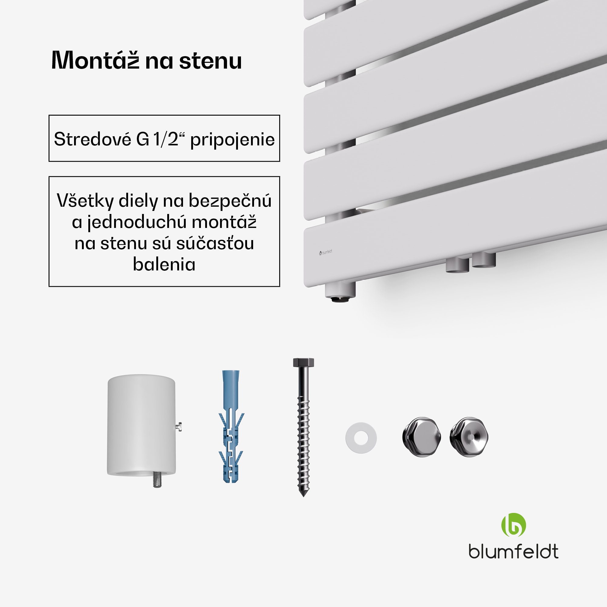 Blumfeldt Fairmont radiátor, 60 x 180 cm, nástenný, moderný dizajn, teplovodný – Obrázok 4