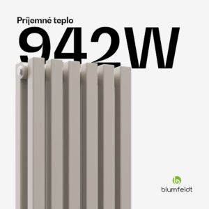 Blumfeldt Radiátor Delgado | moderný dizajn | 25 x 120 cm | 942 W | stredové pripojenie
