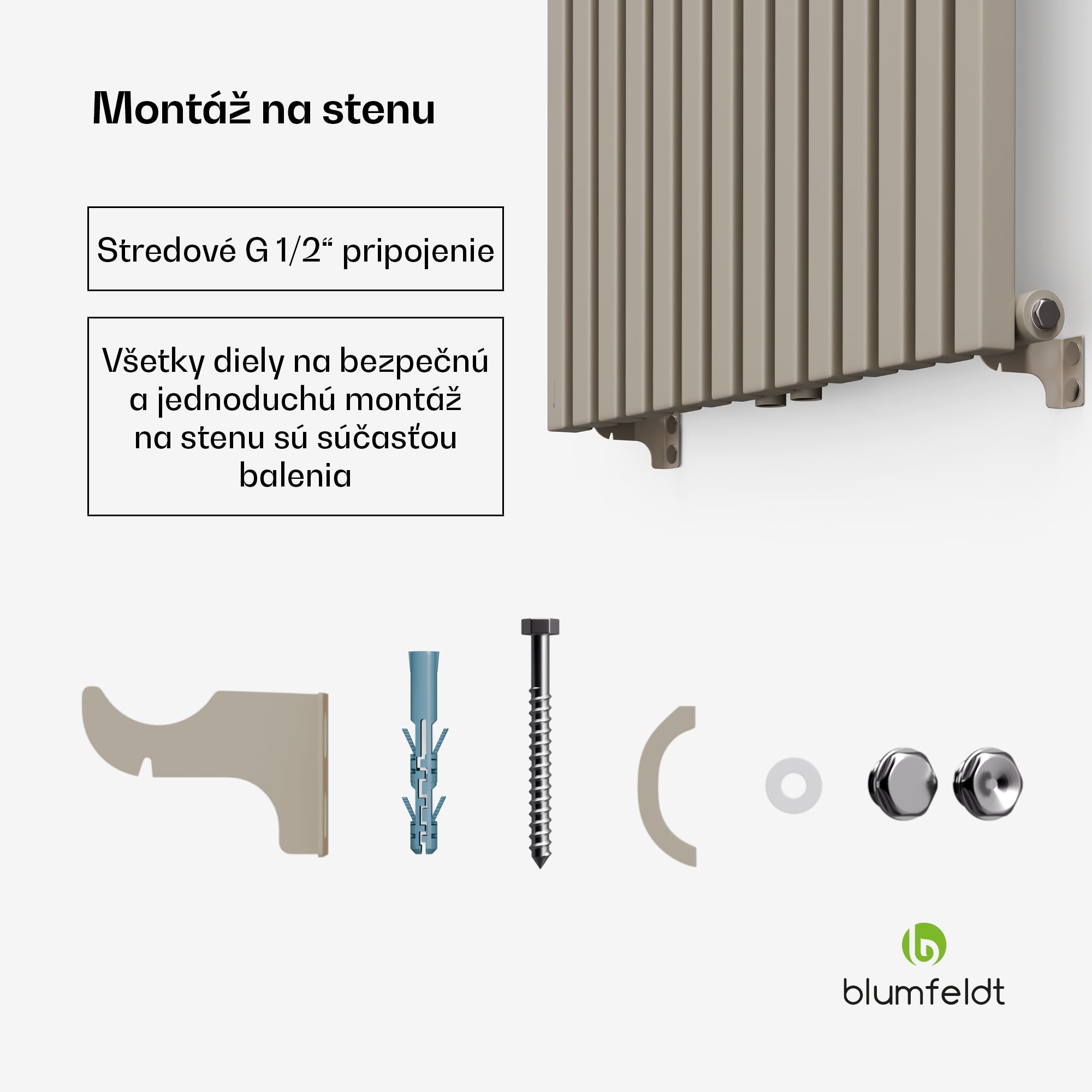 Blumfeldt Delgado radiátor | Moderný dizajn | 60 x 180 cm | 1486 W | Stredové pripojenie – Obrázok 5