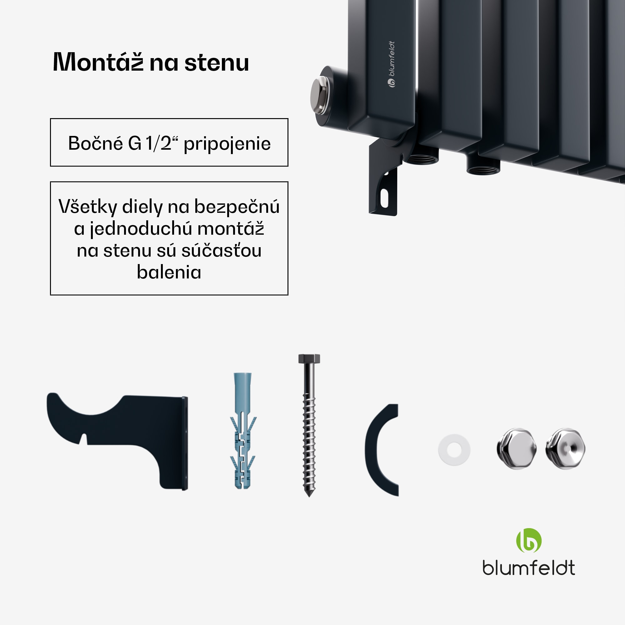 Blumfeldt Delgado radiátor | Moderný dizajn | 63 x 108 cm | 891 W | Bočné pripojenie – Obrázok 4