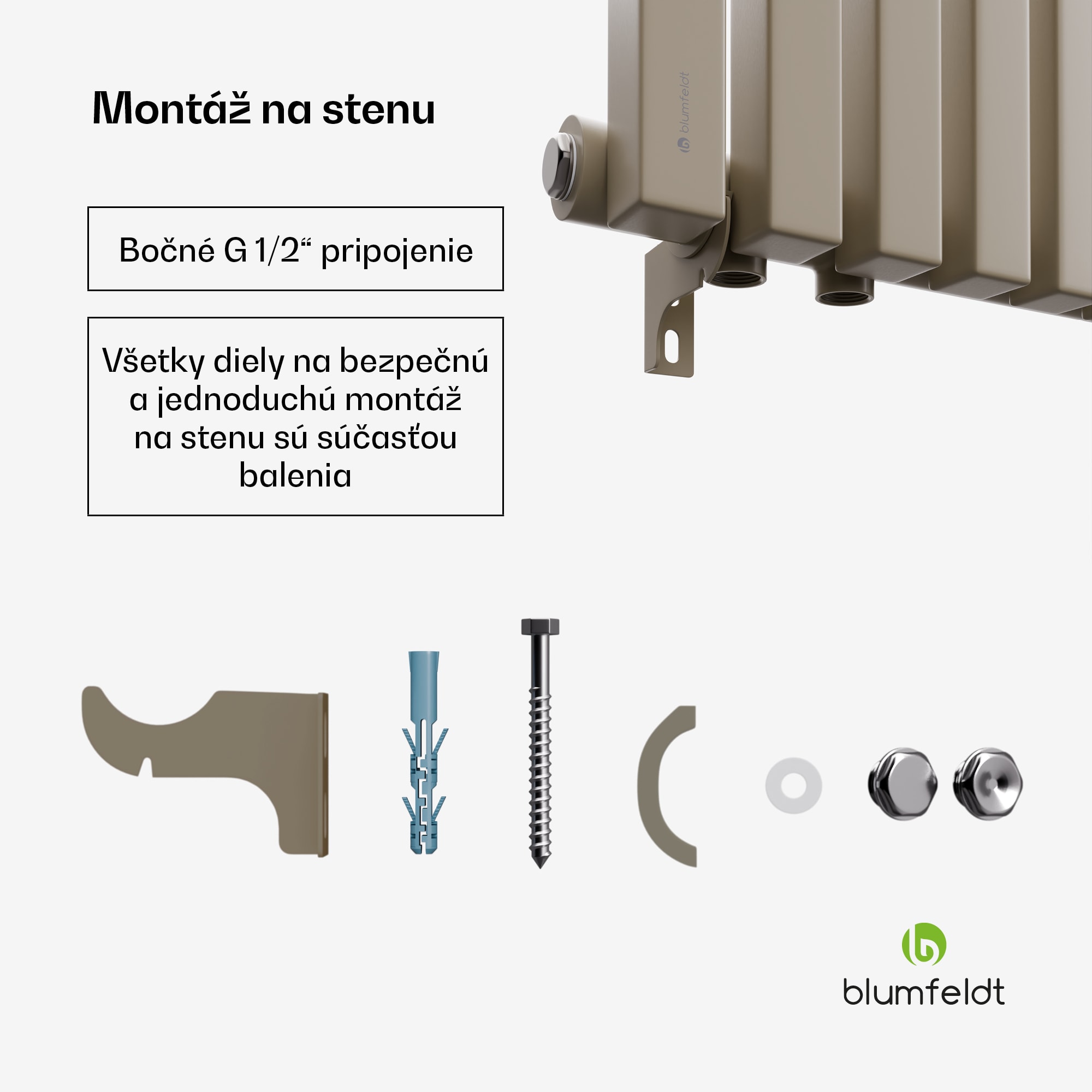Blumfeldt Delgado radiátor | Moderný dizajn | 63 x 108 cm | 891 W | Bočné pripojenie – Obrázok 5