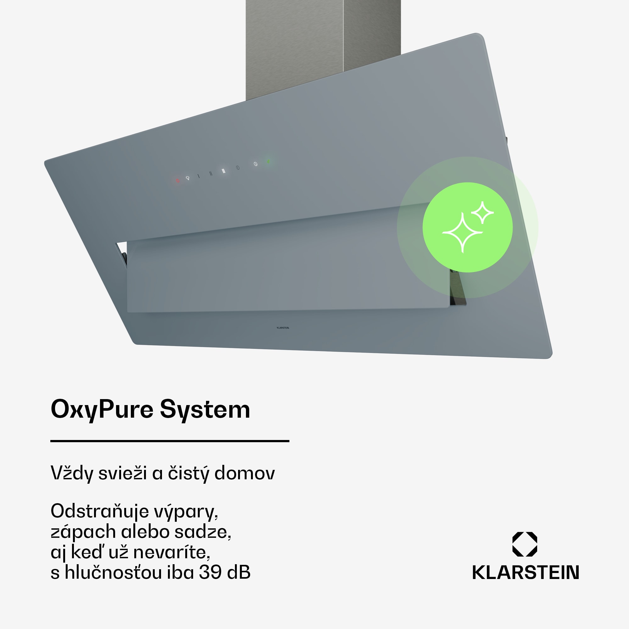 Klarstein SleekAir odsávač pár, A+++, 717 m³/h, dotykový, 90 cm – Obrázok 3