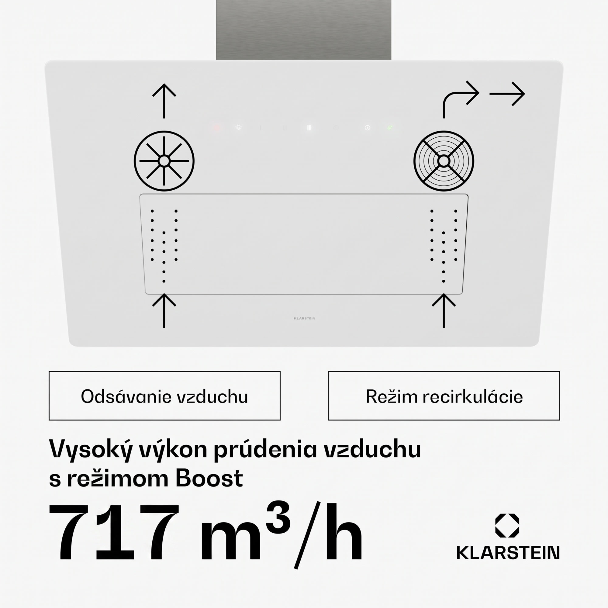 Klarstein SleekAir digestor | A+++ | 717 m³/h | dotykový ovládací panel | LED | 60 cm – Obrázok 4