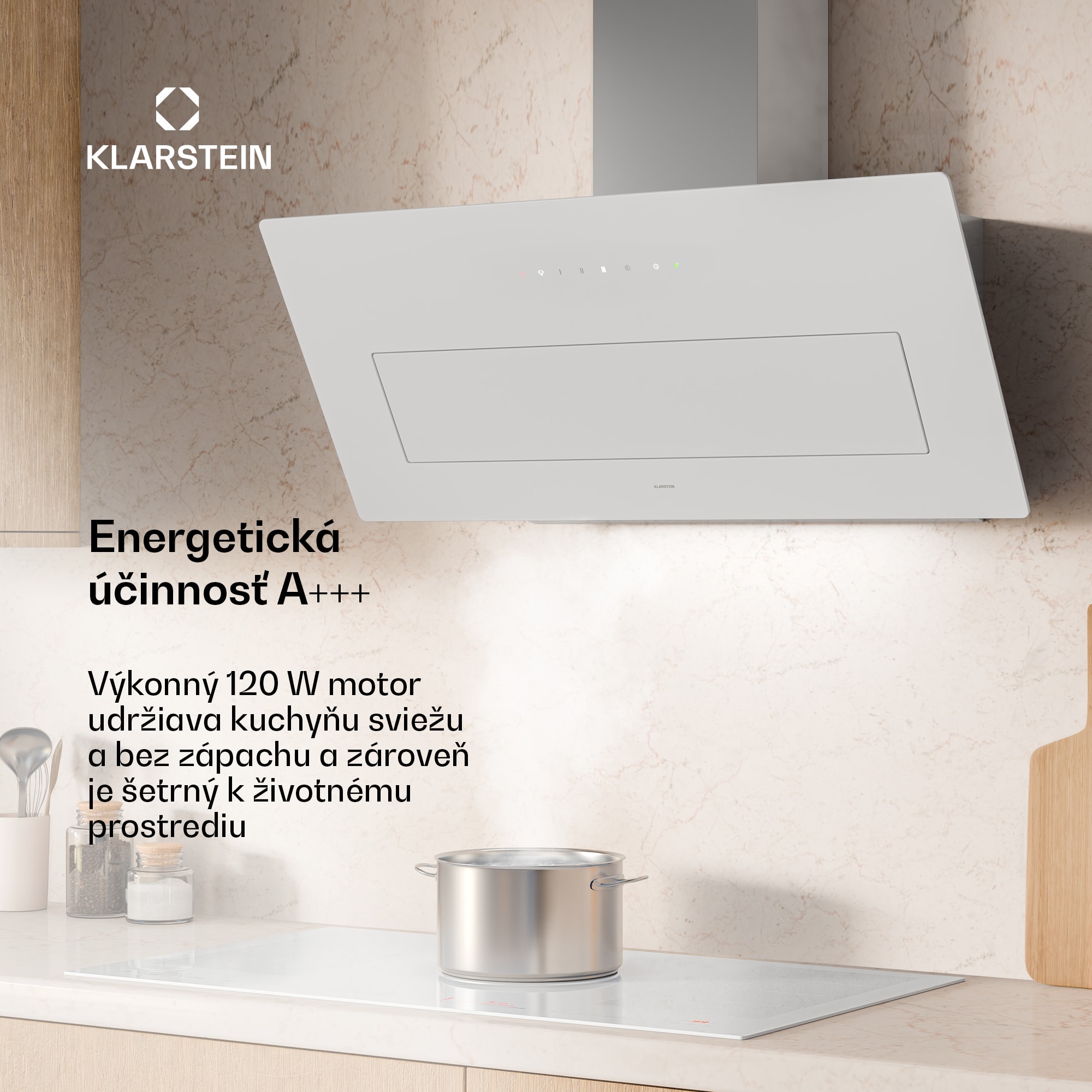 Klarstein SleekAir digestor | A+++ | 717 m³/h | dotykový ovládací panel | LED | 90 cm – Obrázok 2