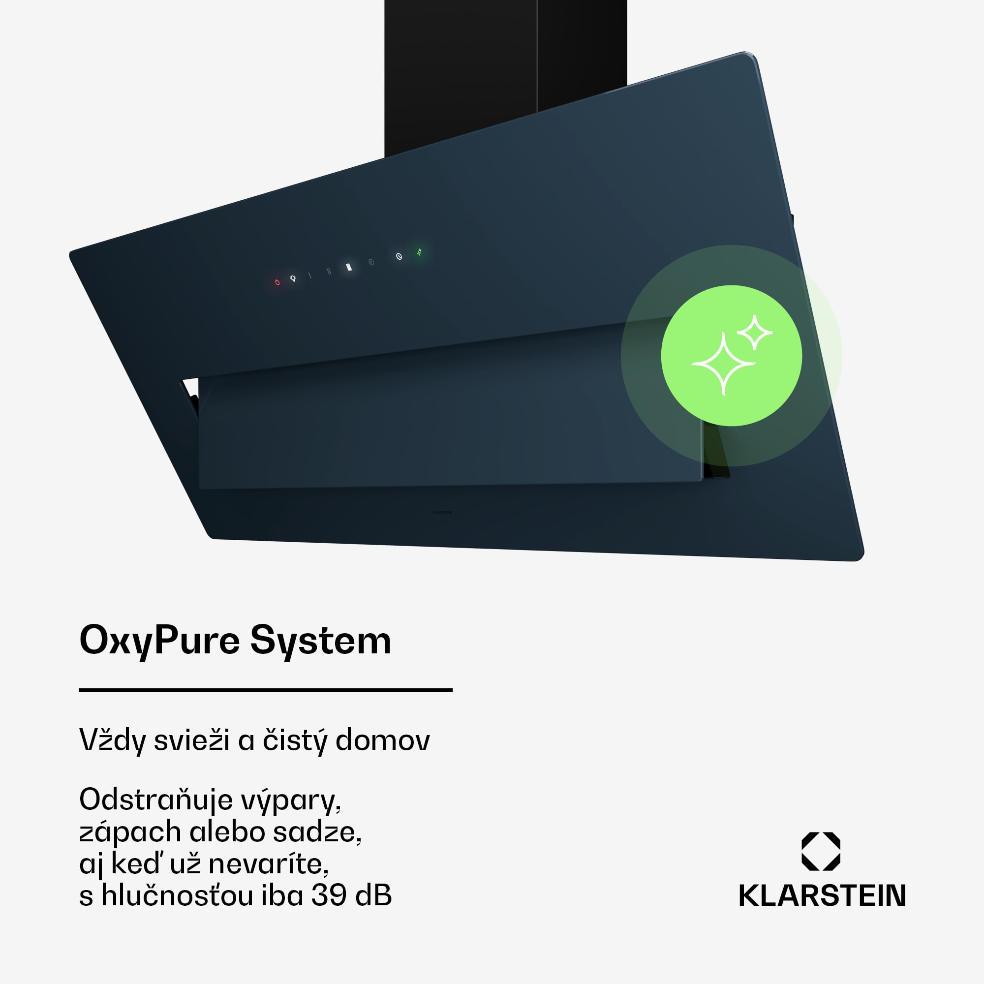 Klarstein SleekAir odsávač pár, A+++, 717 m³/h, dotykový, 90 cm – Obrázok 3