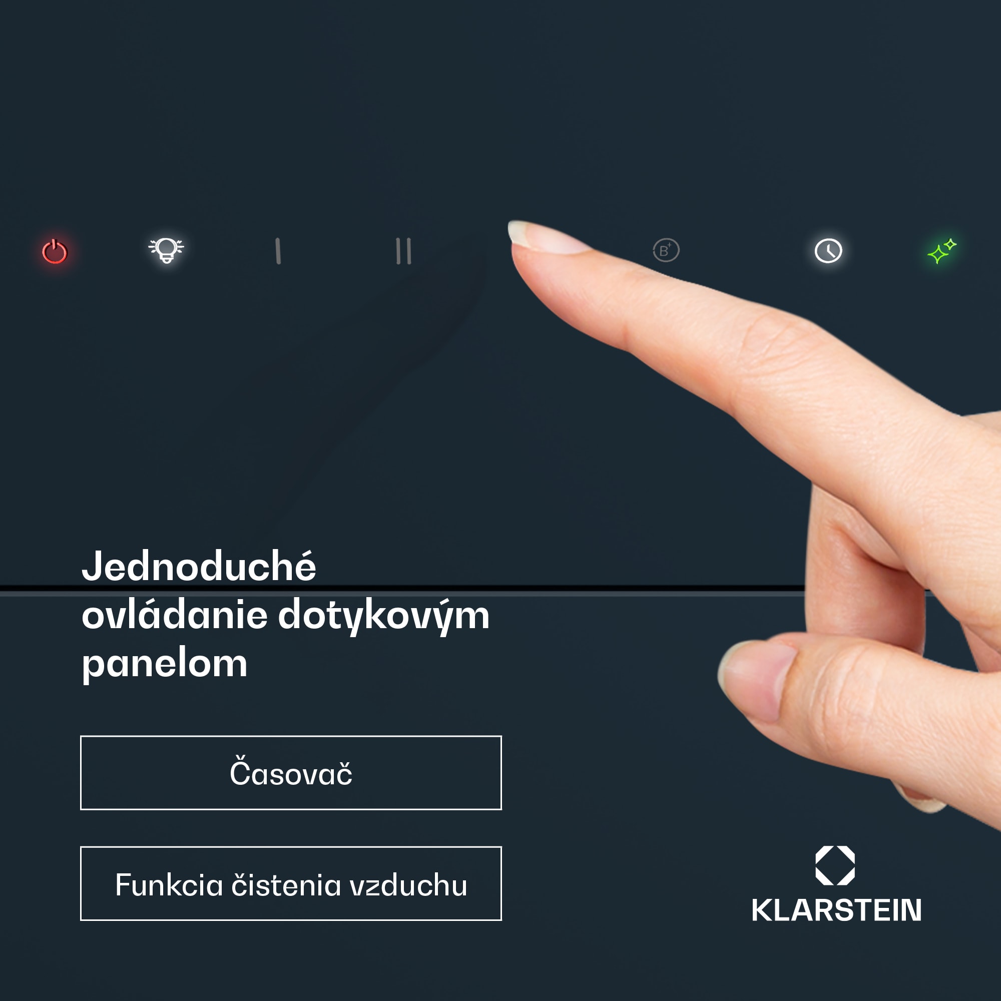 Klarstein SleekAir odsávač pár, A+++, 717 m³/h, dotykový, 90 cm – Obrázok 5