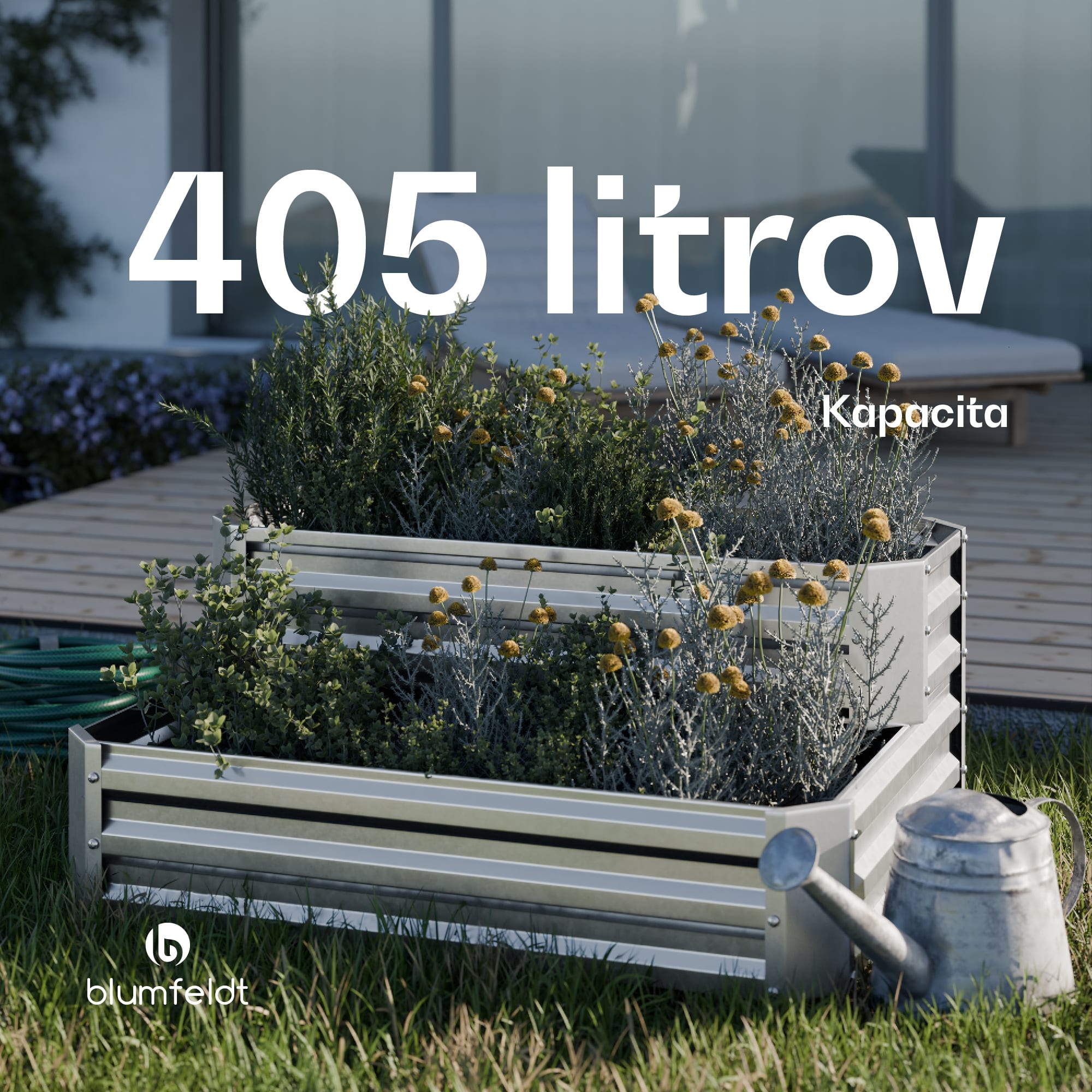 Blumfeldt High Grow vyvýšený záhon, 2 úrovne, odolný voči poveternostným vplyvom, odolný voči korózii, robustný, 405 L – Obrázok 5