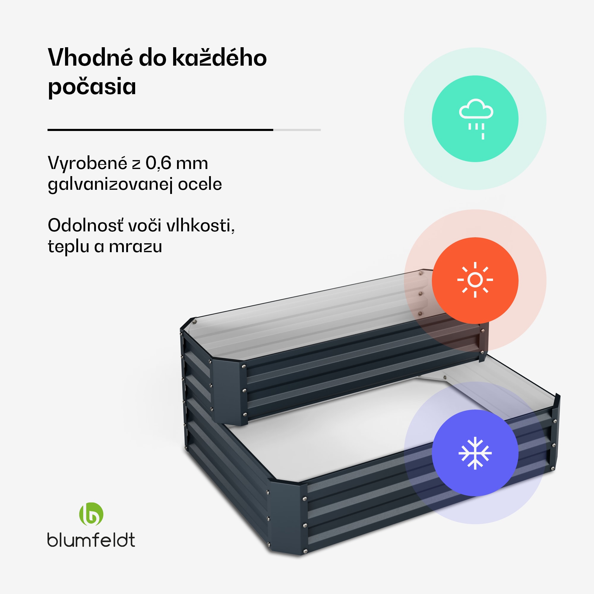 Blumfeldt High Grow vyvýšený záhon, 2 úrovne, odolný voči poveternostným vplyvom, odolný voči korózii, robustný, 405 L