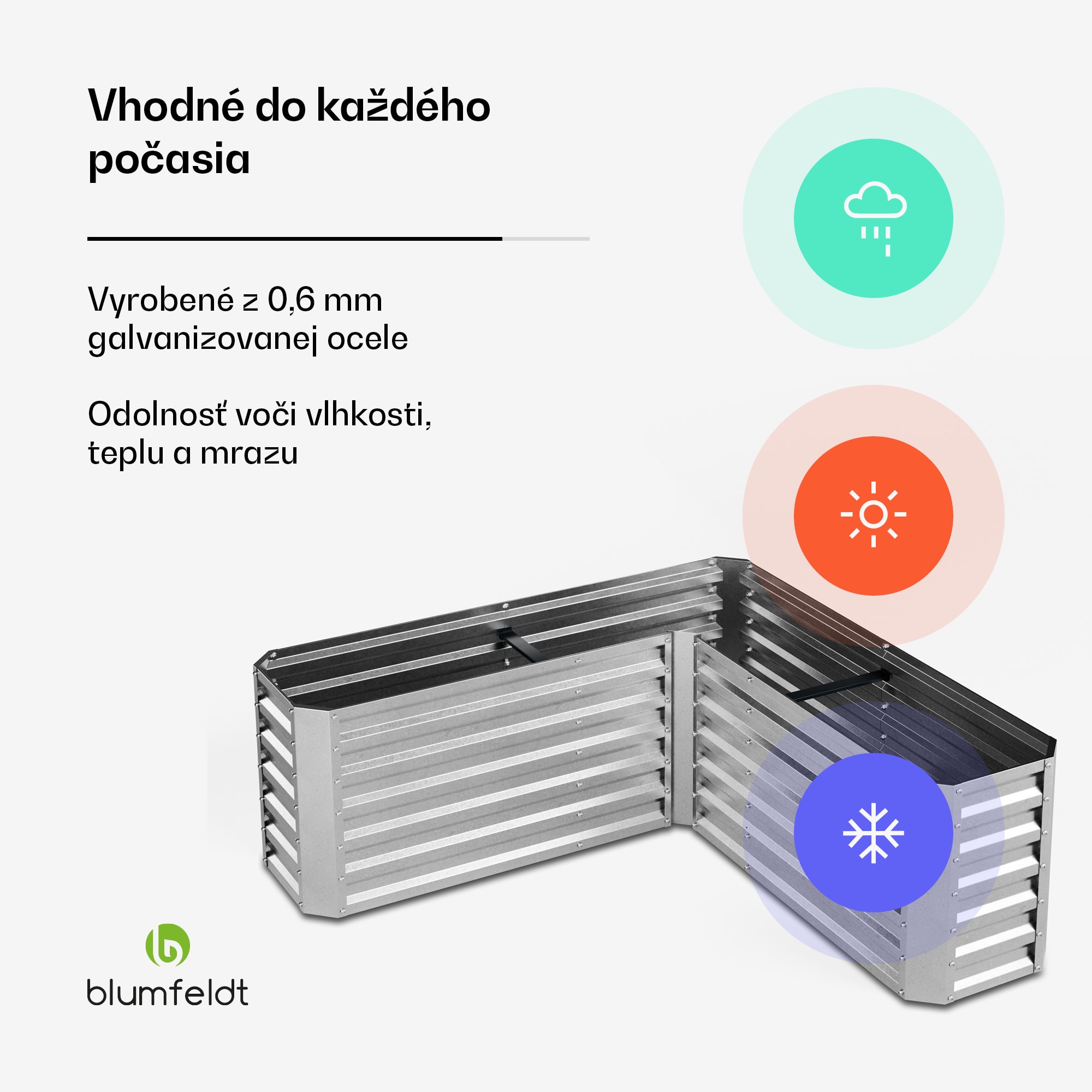 Blumfeldt High Grow vyvýšený záhon | L-tvar | odolný voči poveternostným vplyvom | nerezový | robustný | 742 L – Obrázok 2