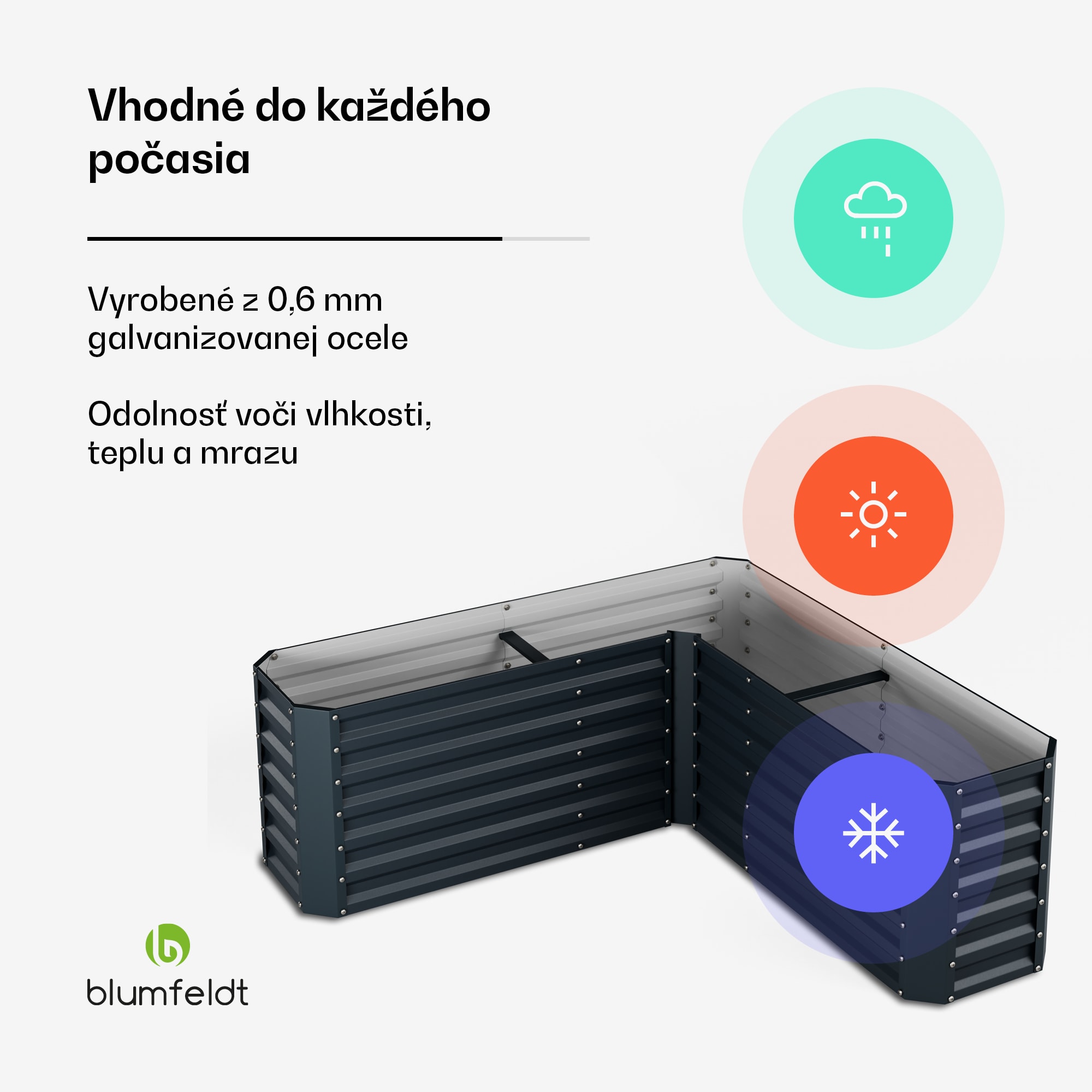 Blumfeldt High Grow vyvýšený záhon | L-tvar | odolný voči poveternostným vplyvom | nerezový | robustný | 742 L – Obrázok 2