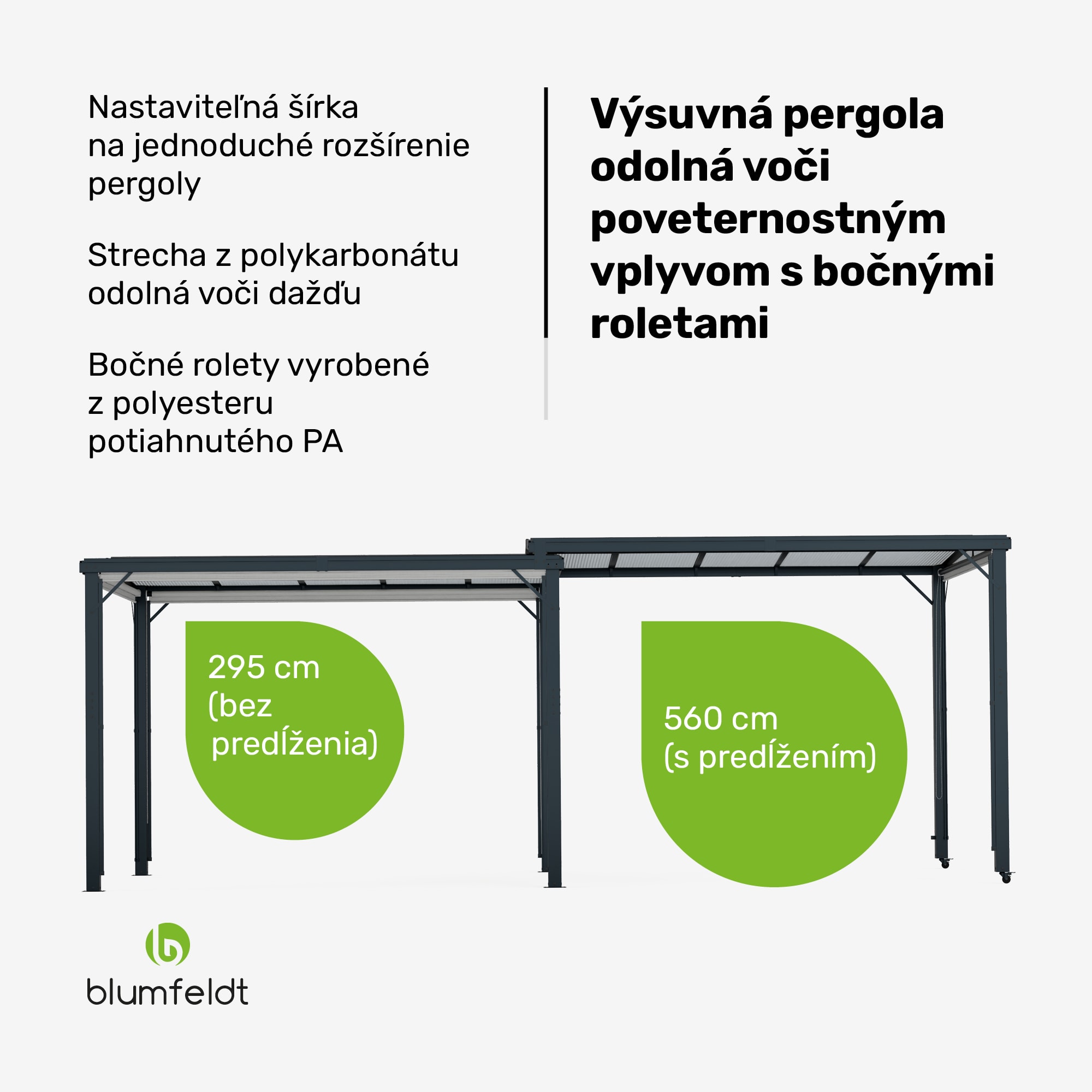 Blumfeldt Pantheon Cortina Solid Sky Expand záhradný altánok 3x6, odolný voči poveternostným vplyvom, rozťahovací – Obrázok 2