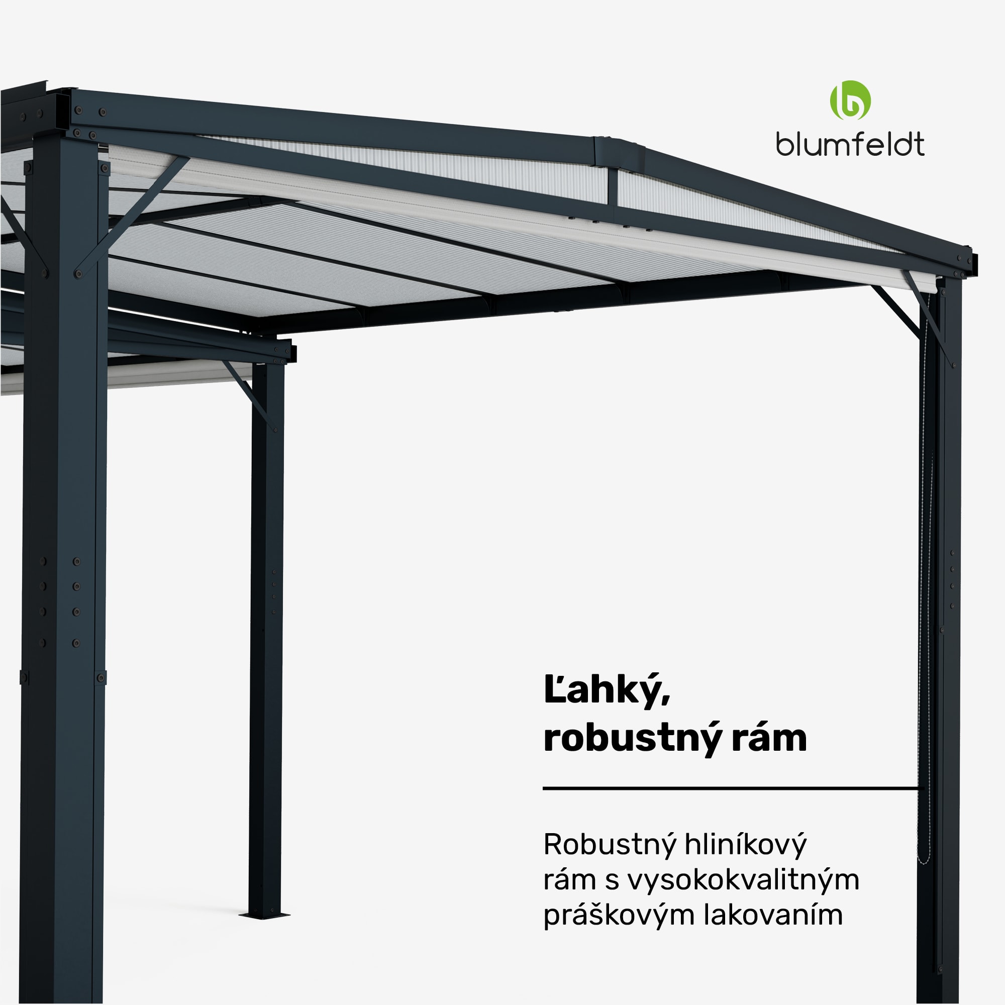 Blumfeldt Pantheon Cortina Solid Sky Expand záhradný altánok 3x6, odolný voči poveternostným vplyvom, rozťahovací – Obrázok 4